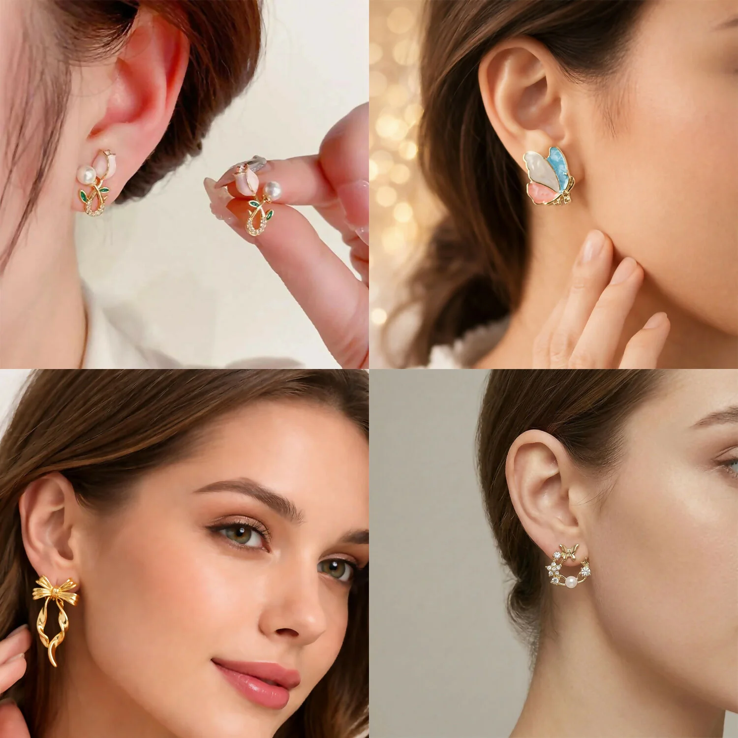 Designer Butterfly Pearl Earrings – Elegant & Trendy Jewelry for Women & Girls - Image 4
