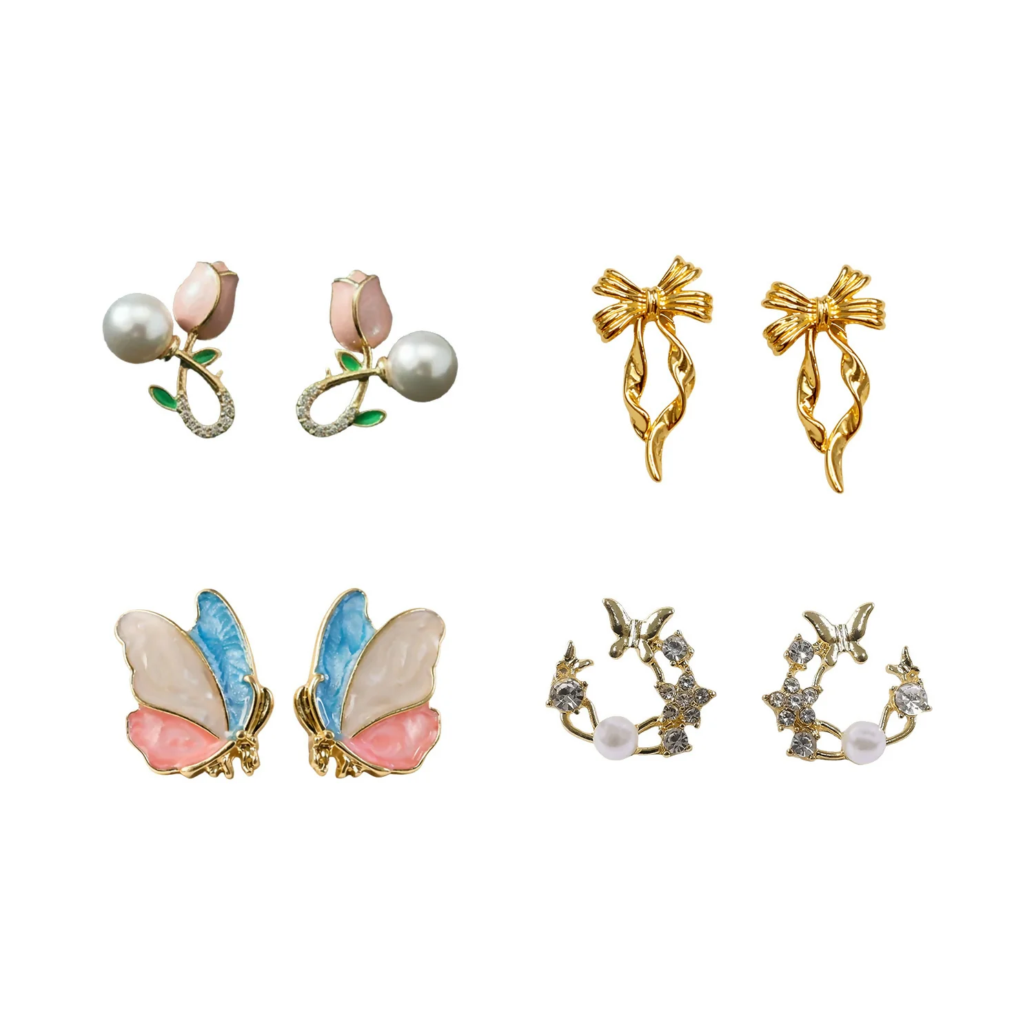Designer Butterfly Pearl Earrings – Elegant & Trendy Jewelry for Women & Girls - Image 5