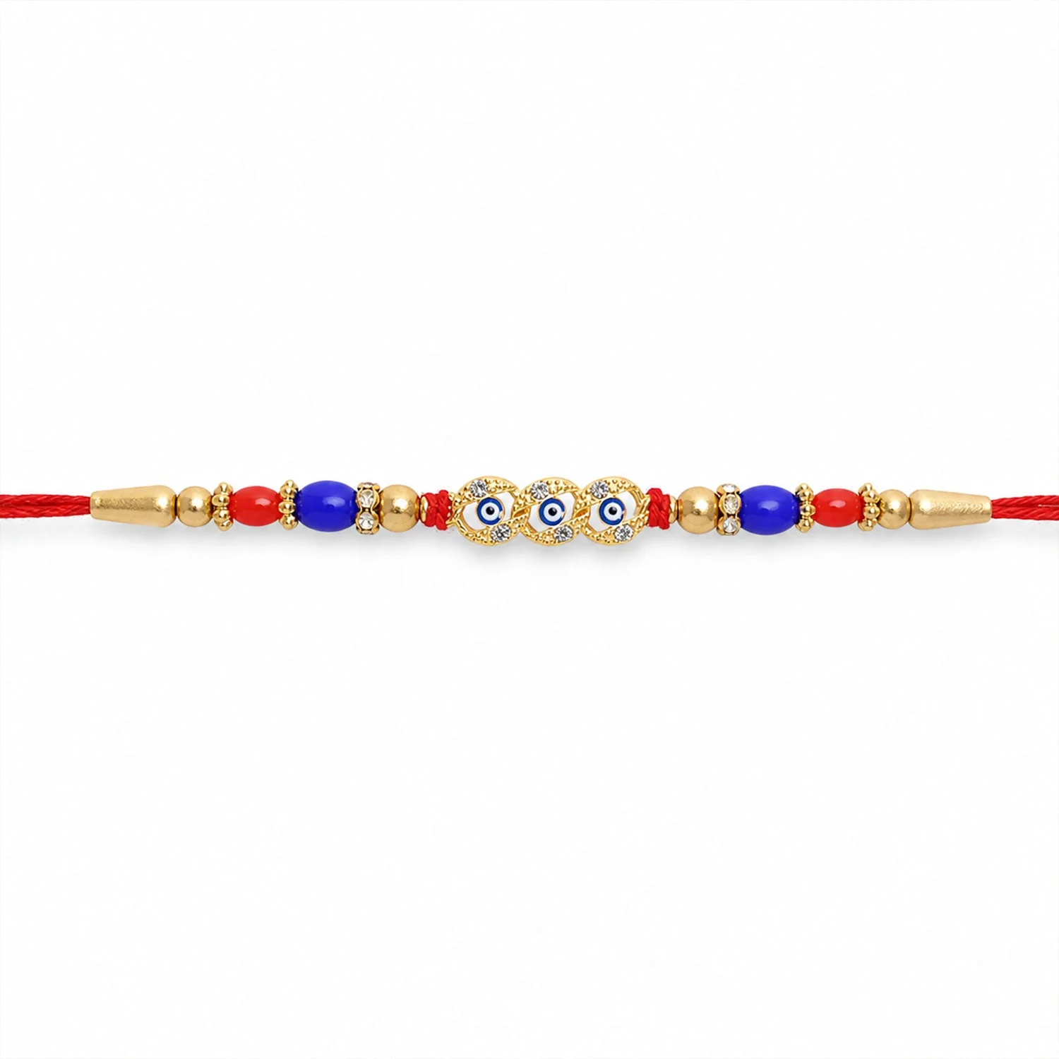 Designer Evil Eye Motif Rakhi with Stone & Beadwork Rakhi for Brother - Image 5