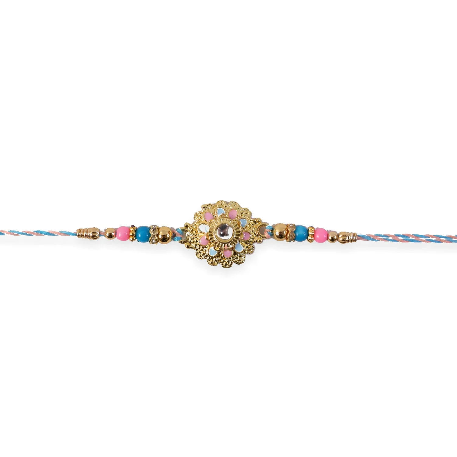 Rakhi – Stylish & Lightweight Floral Kundan Beads Design - Image 5