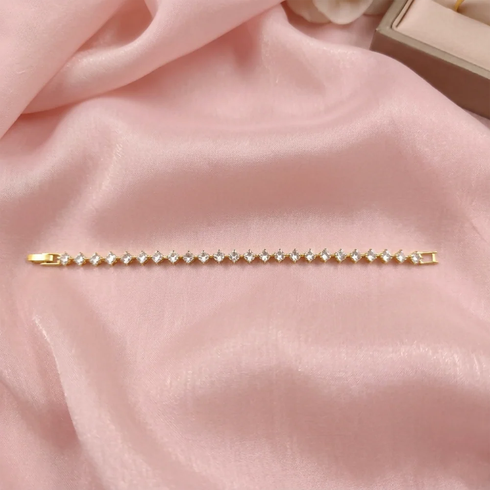 Designer Gold Plated AD Bracelet – Elegant and Sparkling for Women - Image 3