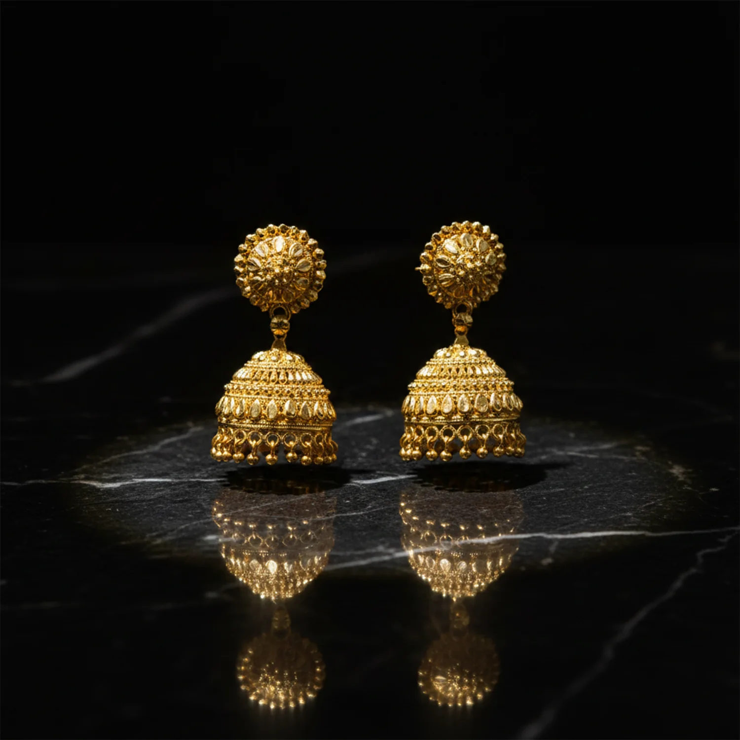 Ethnic Jhumka Earrings – Traditional Design with Gold Plating for Women & Girls - Image 4