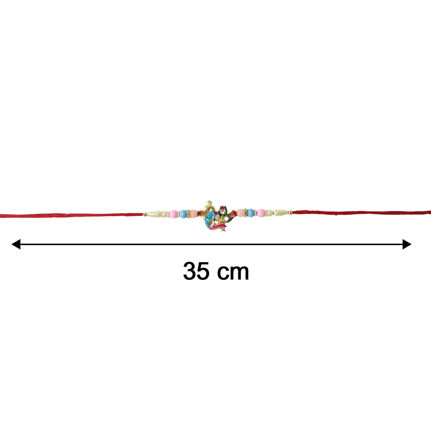 Peacock Rakhi – Elegant Traditional Bracelet for Rakshabandhan - Image 6