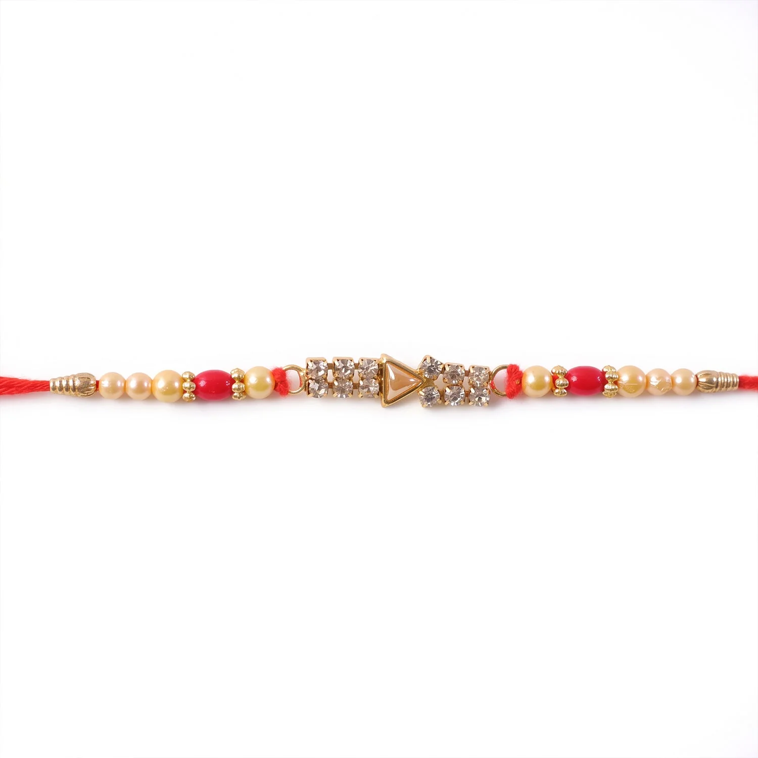 Diamond Stone Beads Charm Rakhi for Brother Bhai Raksha Bandhan Festival Special Gift - Image 5