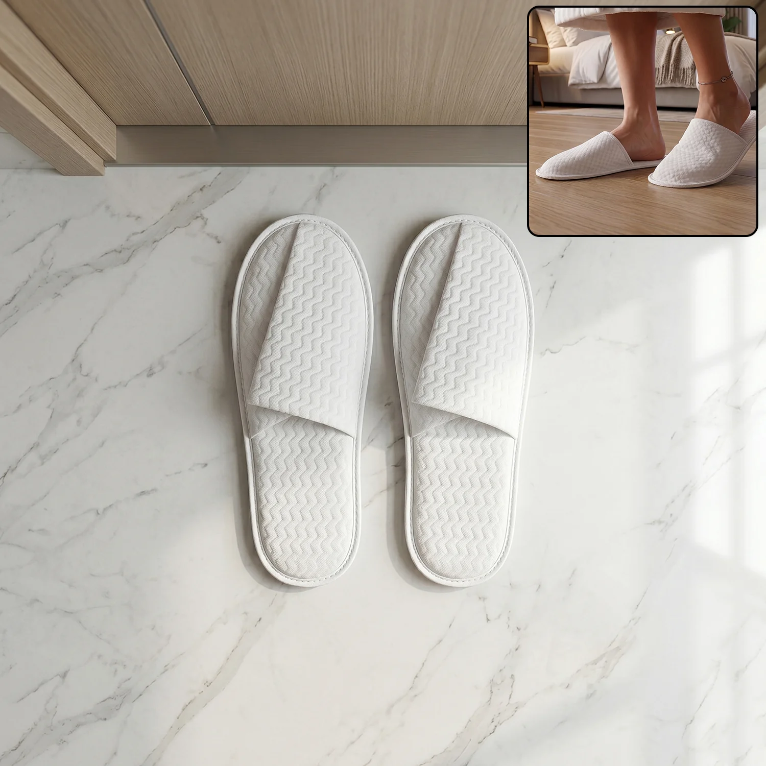 Disposable Hotel Slippers – Hygienic Single-Use Guest Footwear - Image 3
