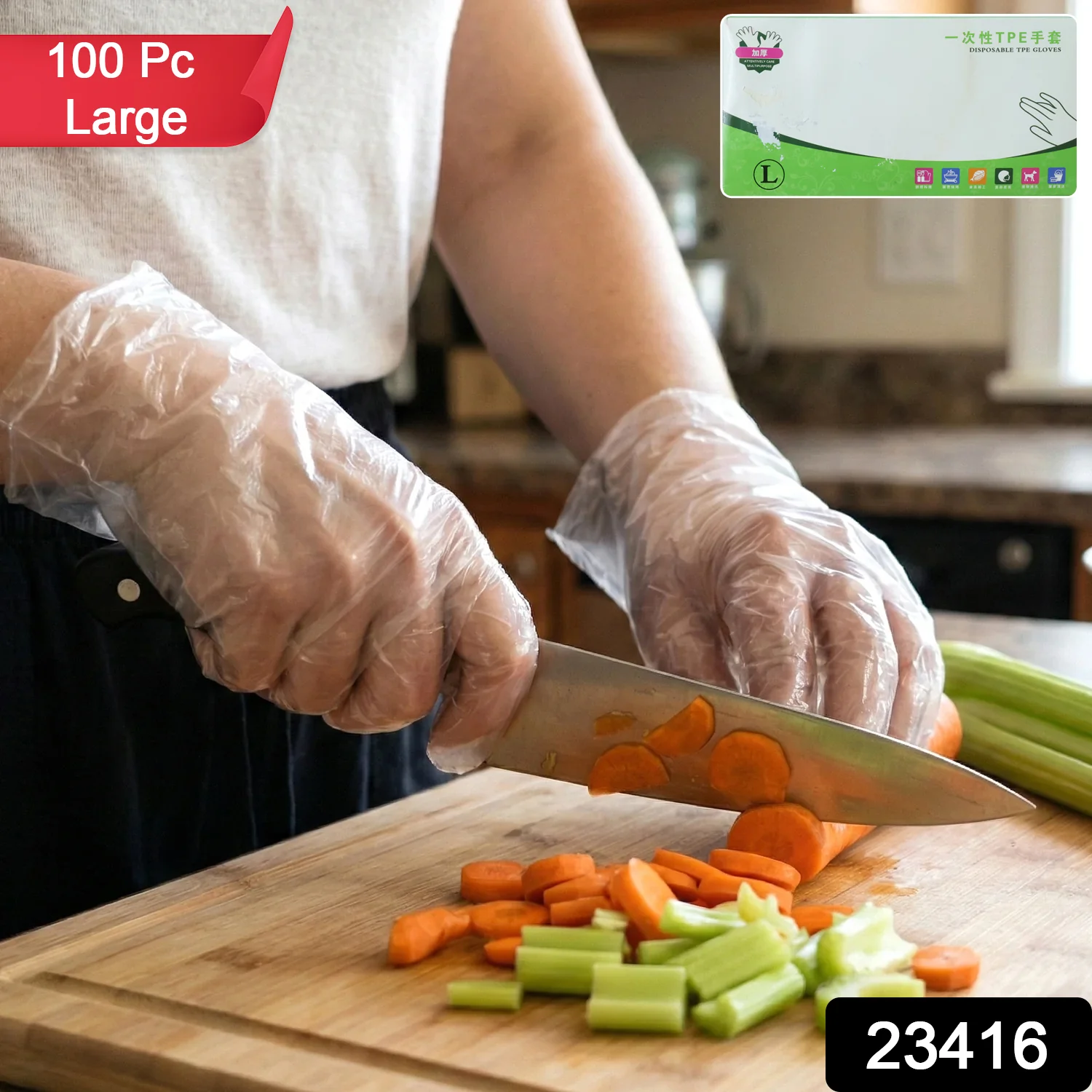 Disposable Plastic Gloves – Pack of 100, Food & Hygiene Safe - Image 2