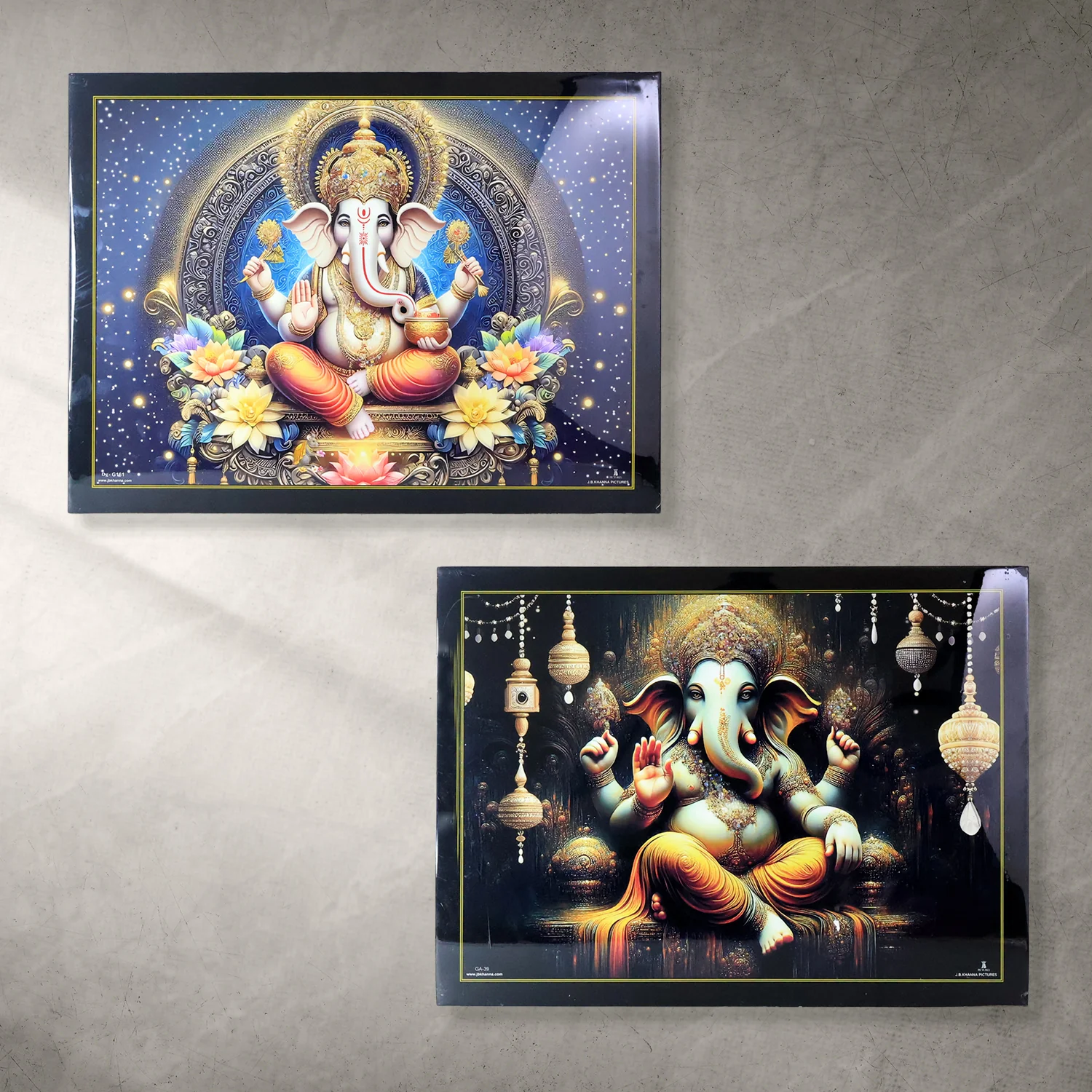 Lord Ganesha Wall Painting – 60x45 cm Wooden Frame Decor - Image 4