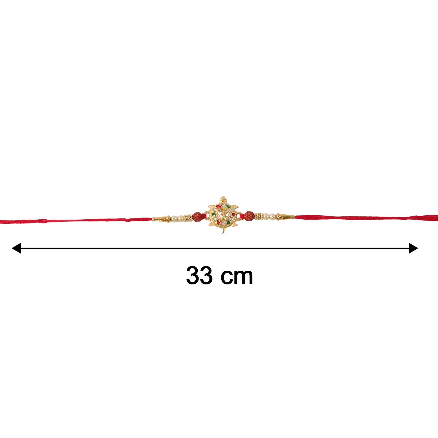 Divine Om Symbol Rakhi – Elegant Stones & Spiritual Design - Image 7
