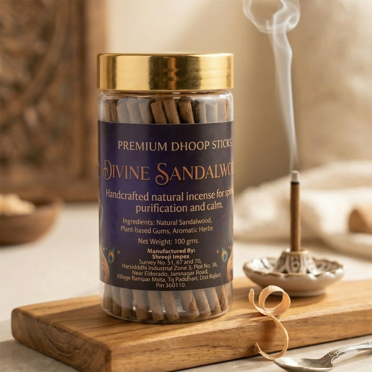 Sandalwood Incense Sticks – Long-lasting Spiritual Fragrance