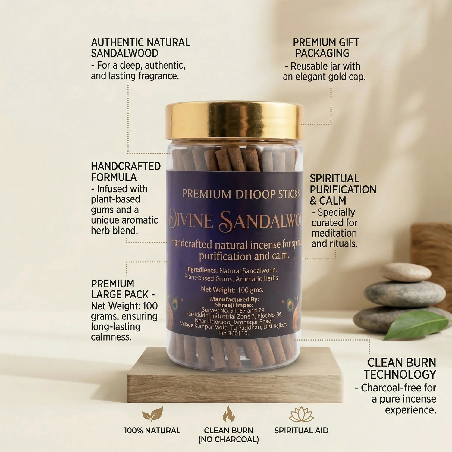 Sandalwood Incense Sticks – Long-lasting Spiritual Fragrance - Image 2