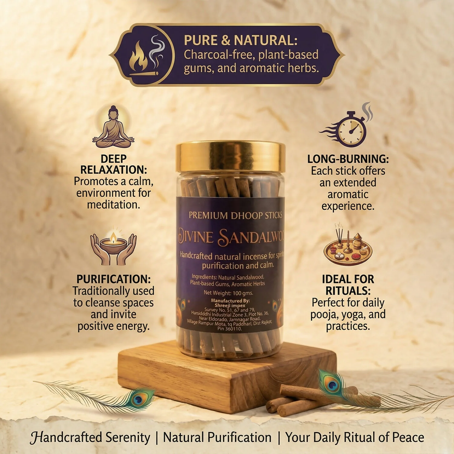 Sandalwood Incense Sticks – Long-lasting Spiritual Fragrance - Image 4