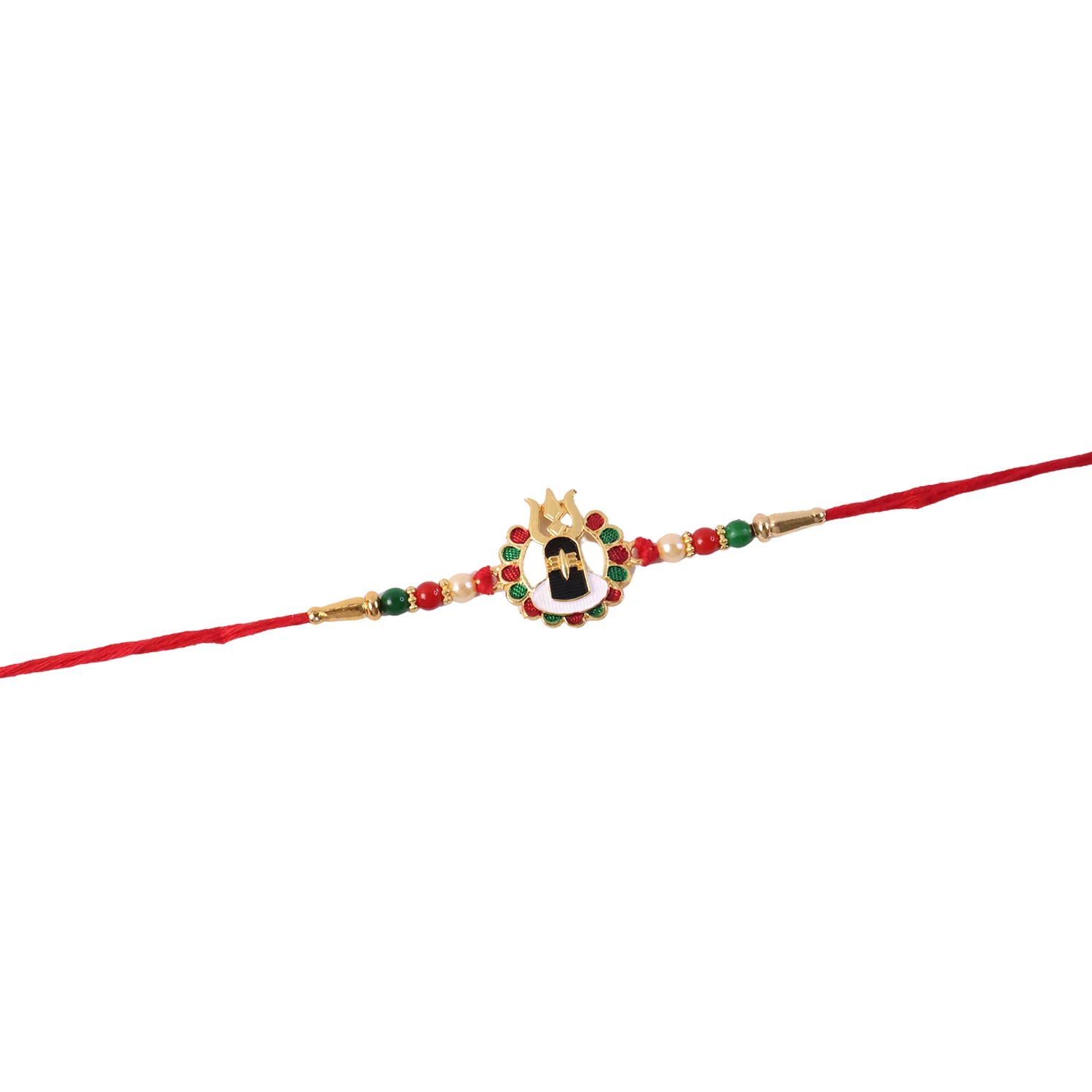 Divine Shivling Rakhi – Spiritual Beads & Traditional Design - Image 6