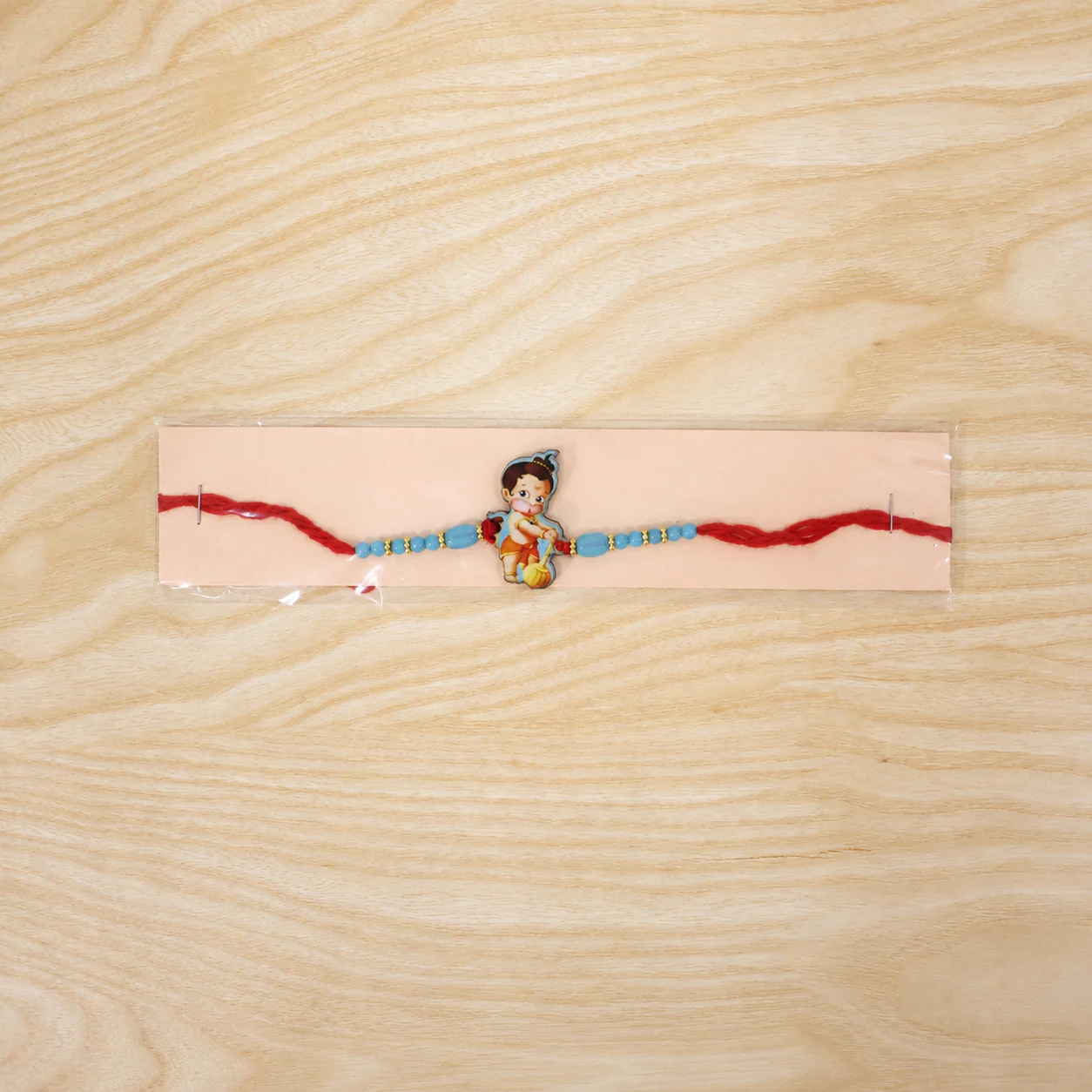 Kids Rakhi – Hanuman Design for Brother | Vibrant Bead Chain - Image 7