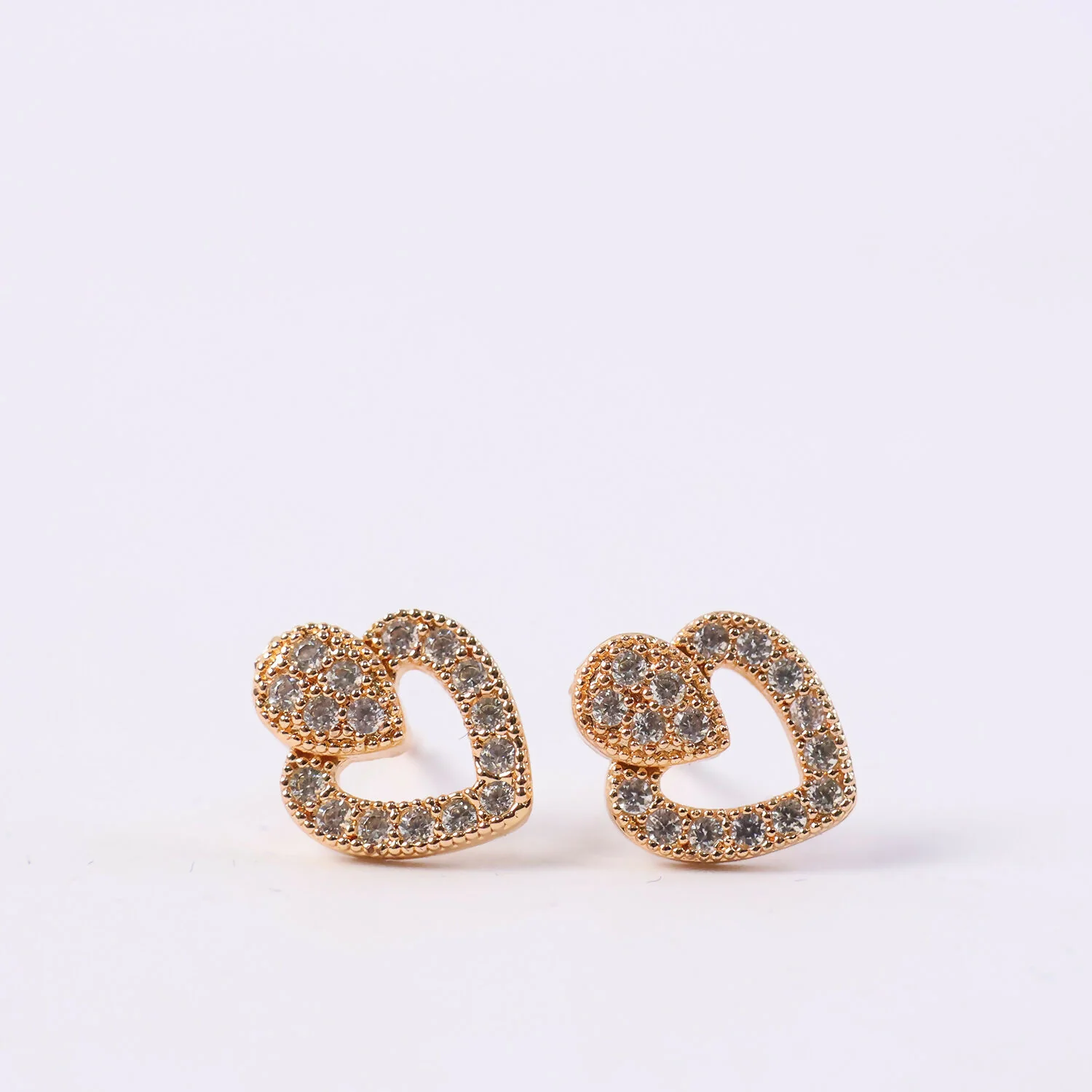 Double Heart Crystal Earrings – Elegant Layered Heart Design - Image 5