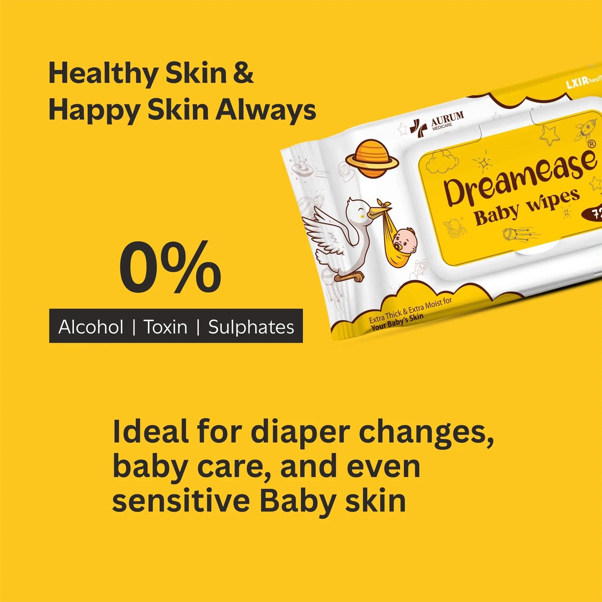 Dreamease Baby Wipes for Newborns | Extra Thick & Moist, pH Balanced, Alcohol-Free - Image 5