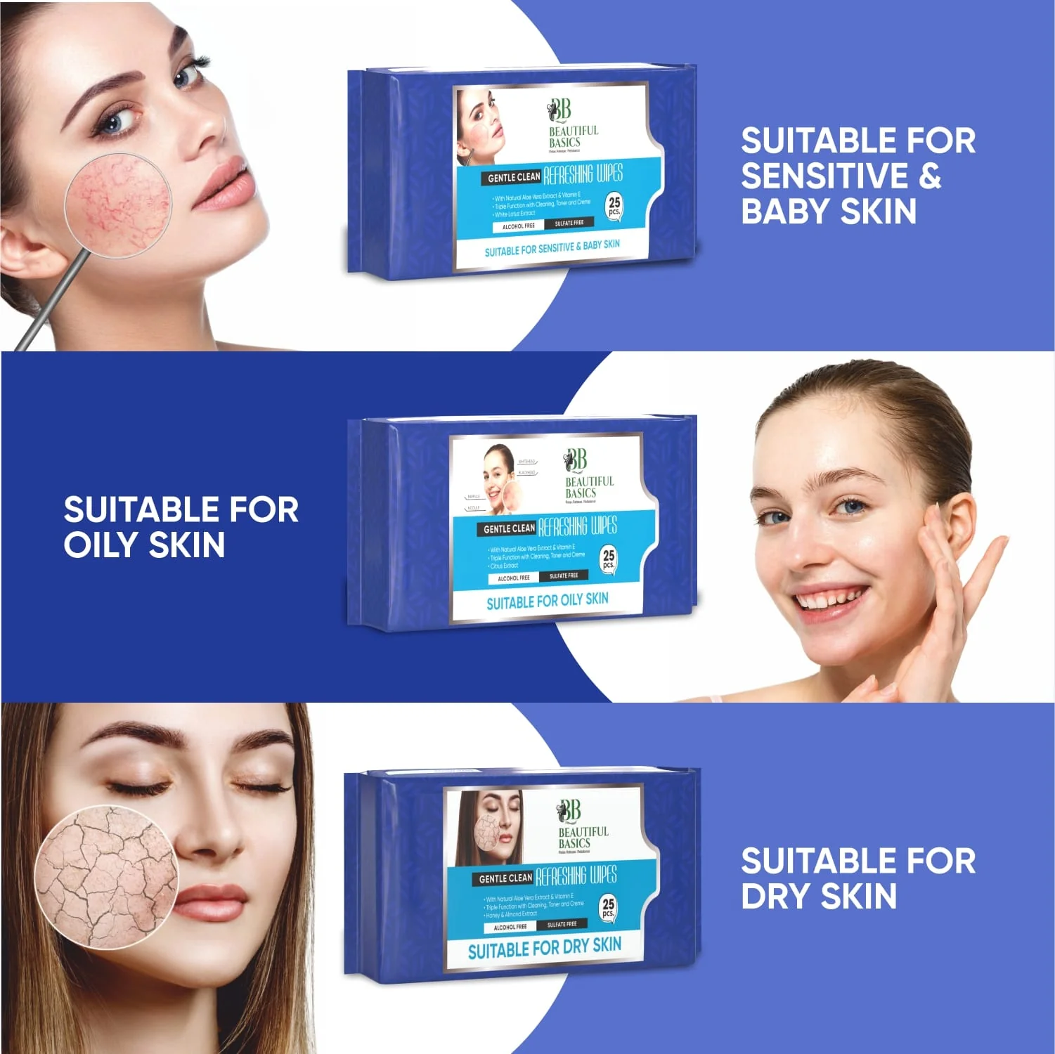 Gentle Face Wipes for All Skin Types – 4x25 Pcs | Beautiful Basics - Image 5