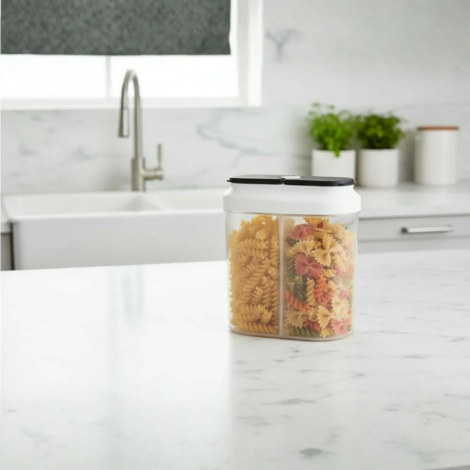 Airtight Dual Compartment Food Storage Container – Space-Saving Kitchen Organizer - Image 3