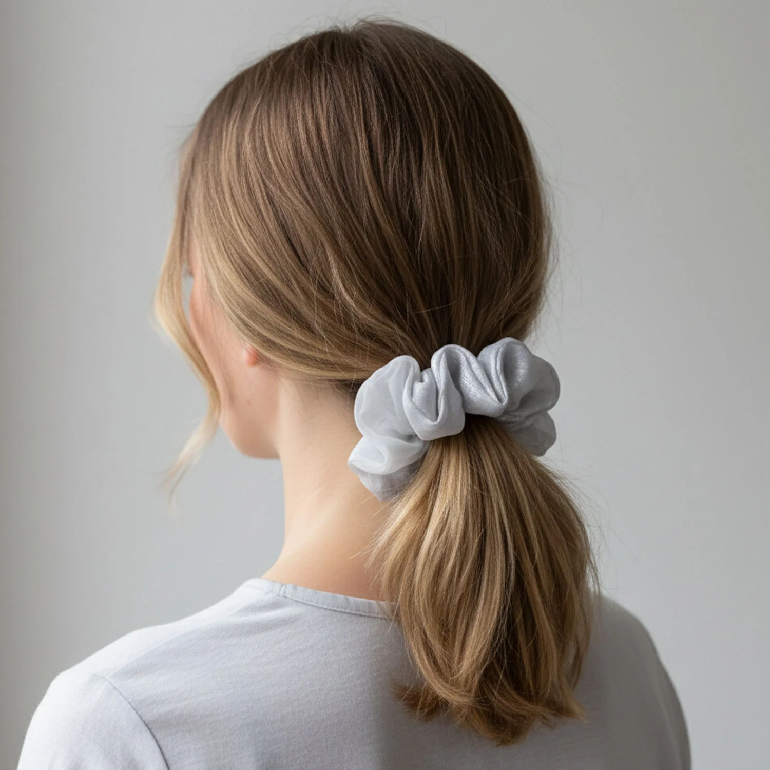 Satin Mesh Hair Scrunchie – Soft, Stretchable & Stylish - Image 4