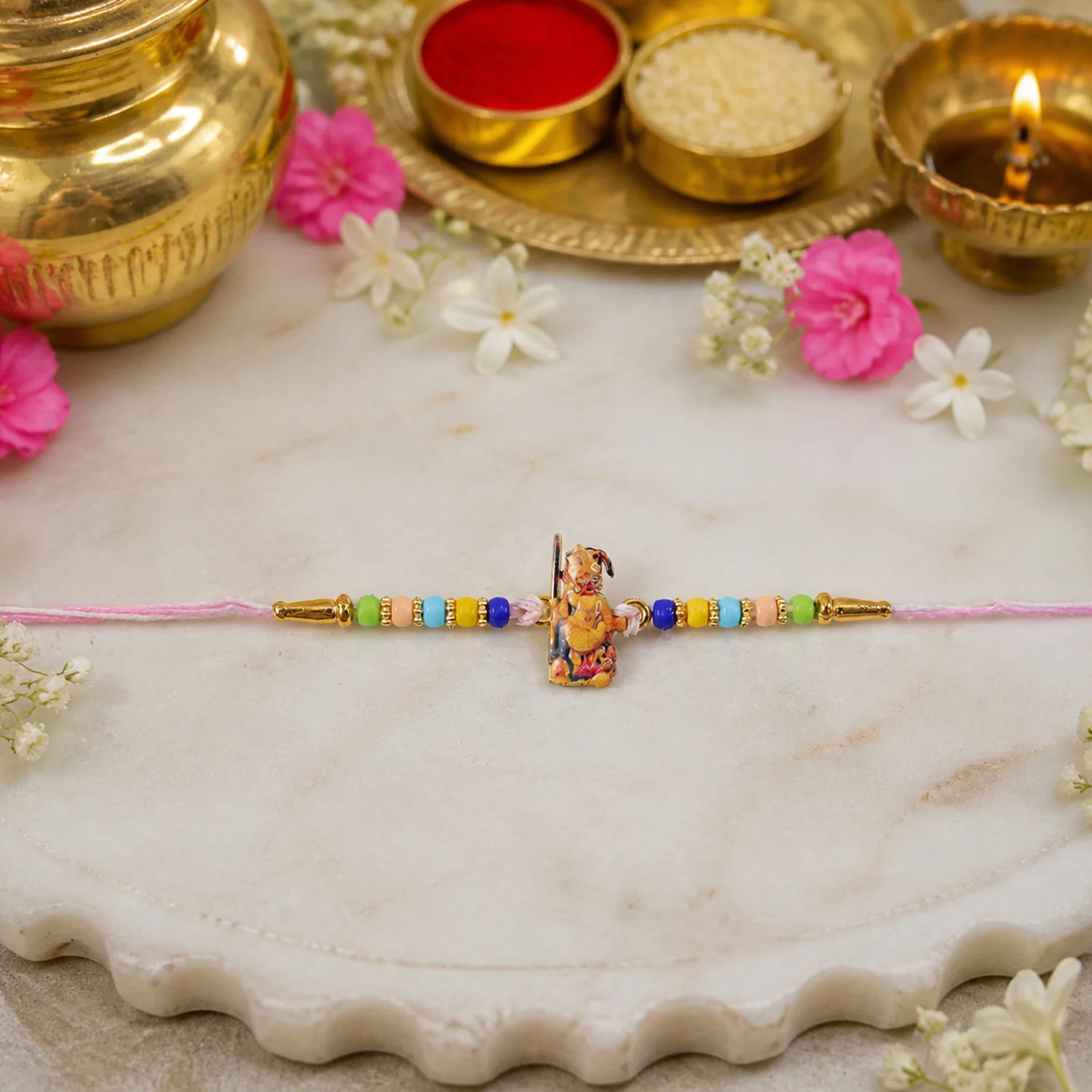Hanuman Ji Beads Thread Rakhi – Traditional Protector for Brother - Image 3