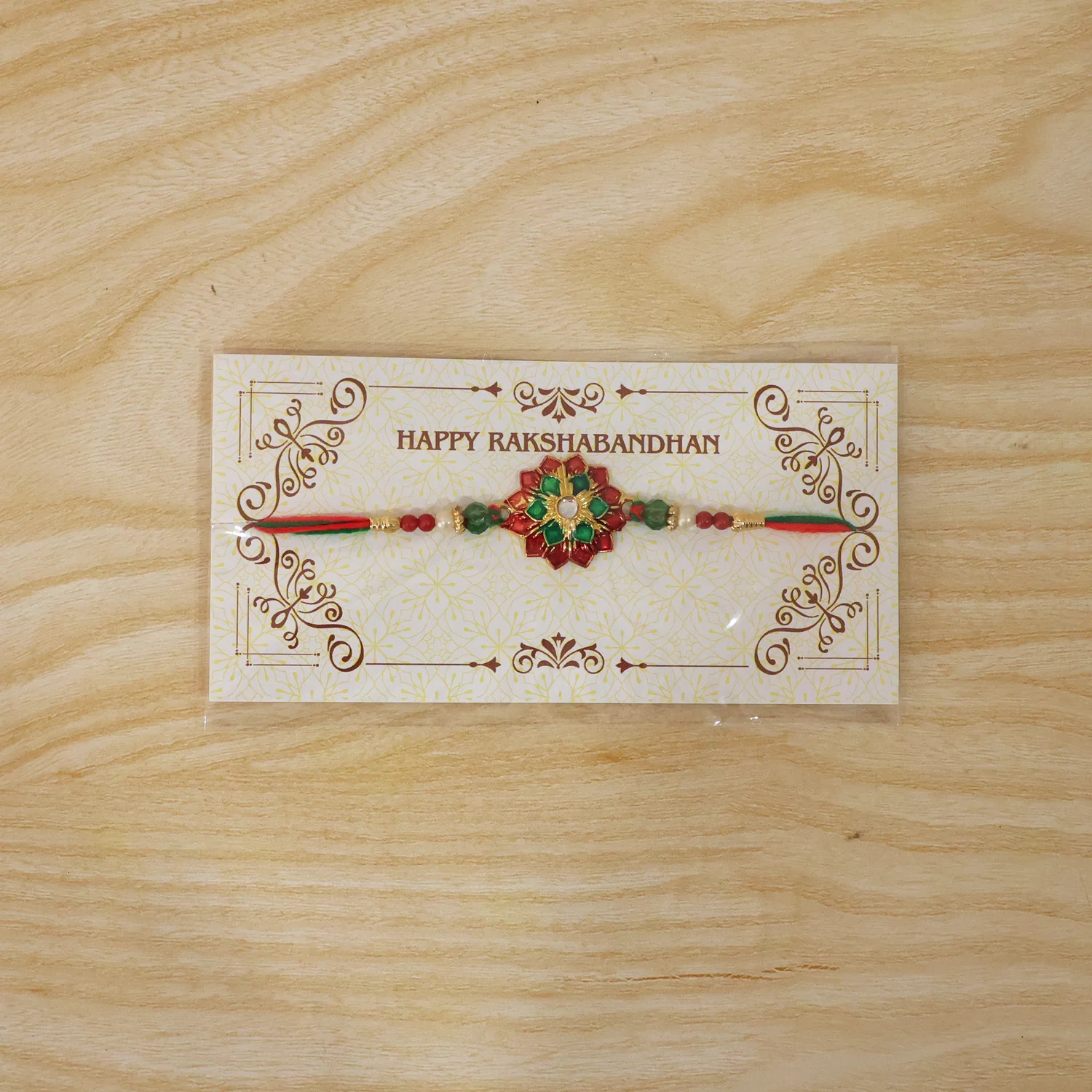 Traditional Floral Stonework Rakhi – Elegant & Durable Design - Image 8