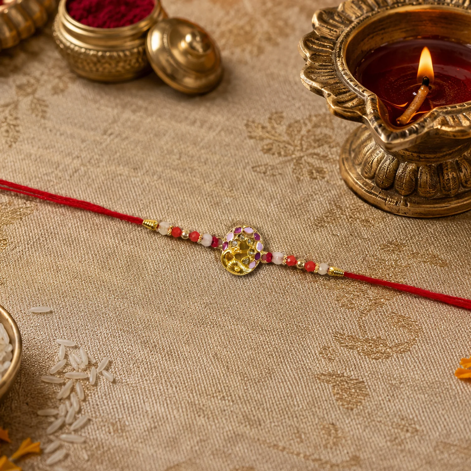 Peacock Rakhi – Colorful Beads & Traditional Design for Rakshabandhan - Image 4
