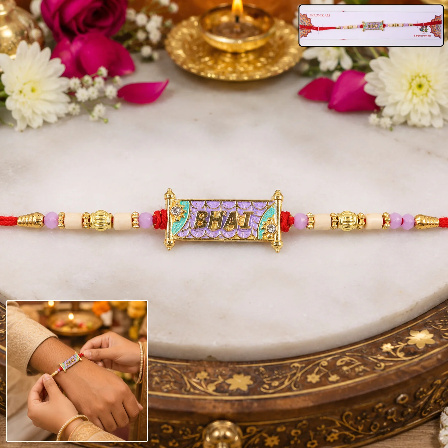 Colorful Beads Rakhi – Soft Thread & Stylish Appeal for Rakha - Image 4