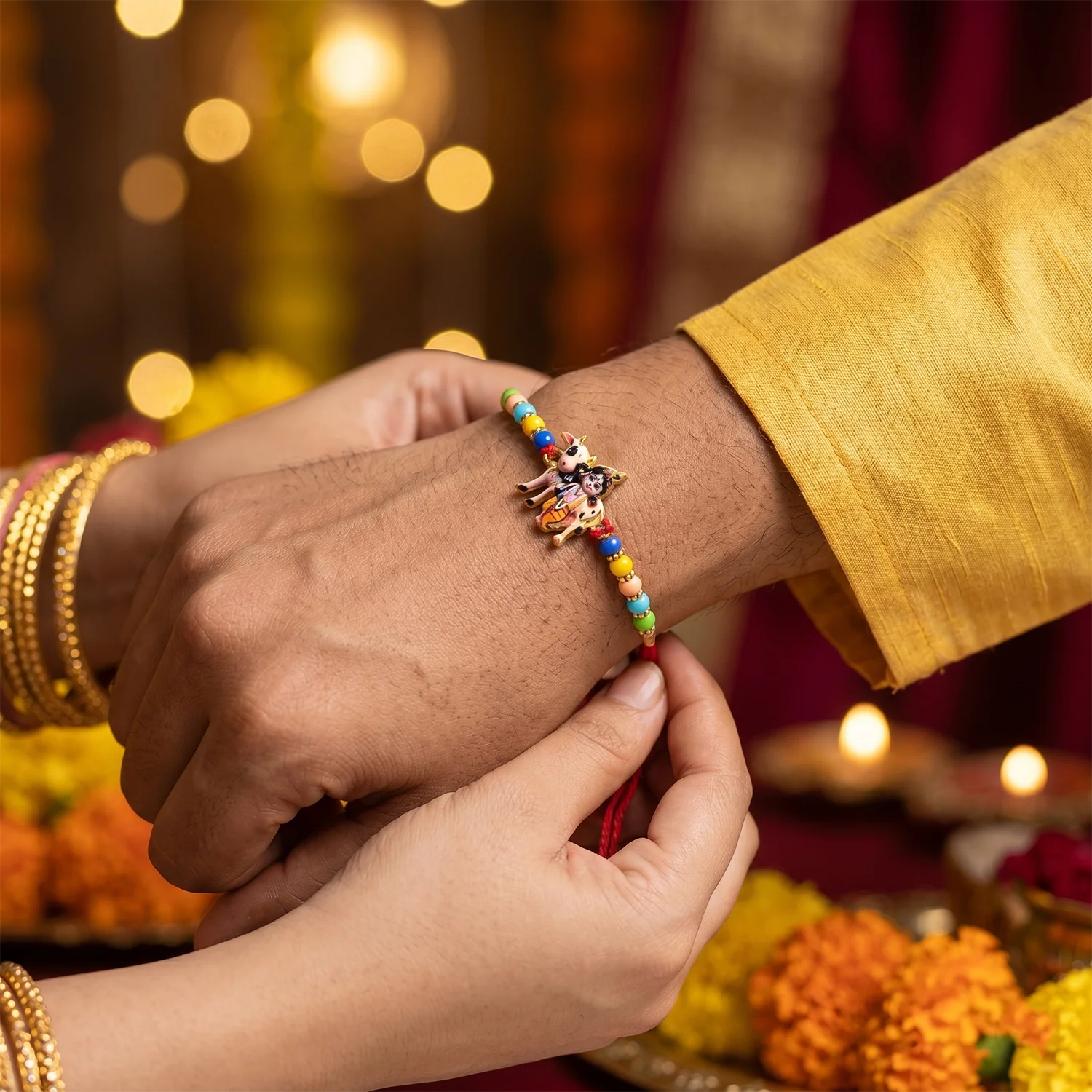 Lord Krishna Rakhi – Divine Protection & Traditional Charm - Image 4