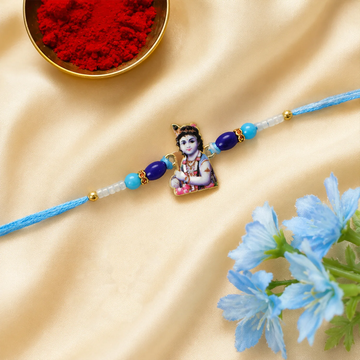 Rakshabandhan Blue Beads Rakhi – Stylish & Traditional Gift for Brother