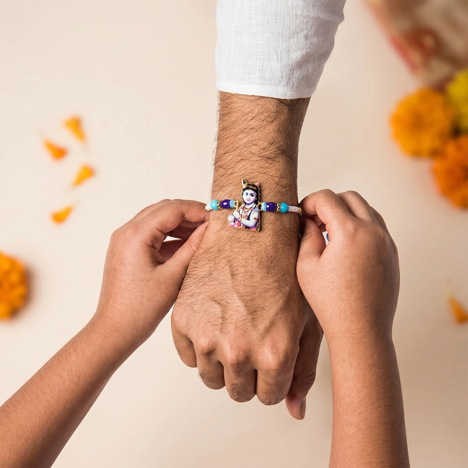 Rakshabandhan Blue Beads Rakhi – Stylish & Traditional Gift for Brother - Image 4