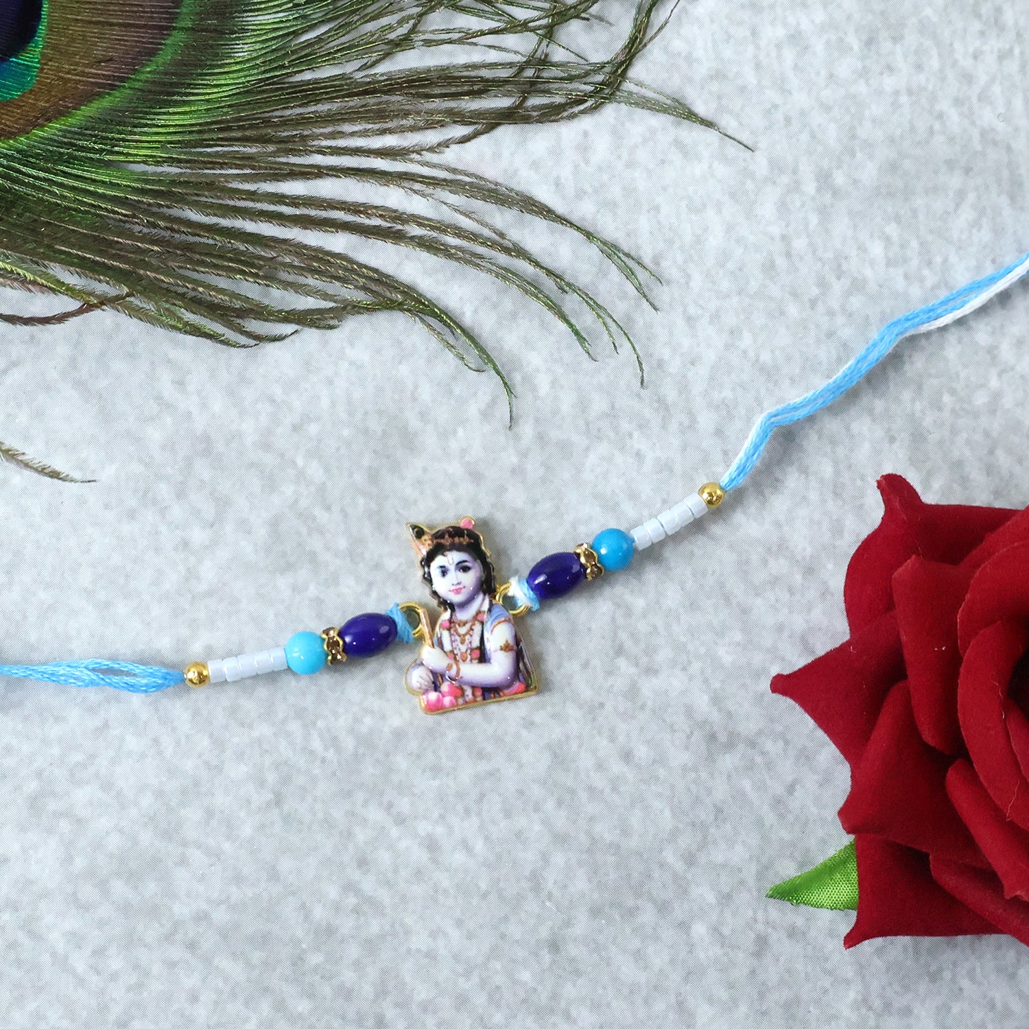 Rakshabandhan Blue Beads Rakhi – Stylish & Traditional Gift for Brother - Image 5