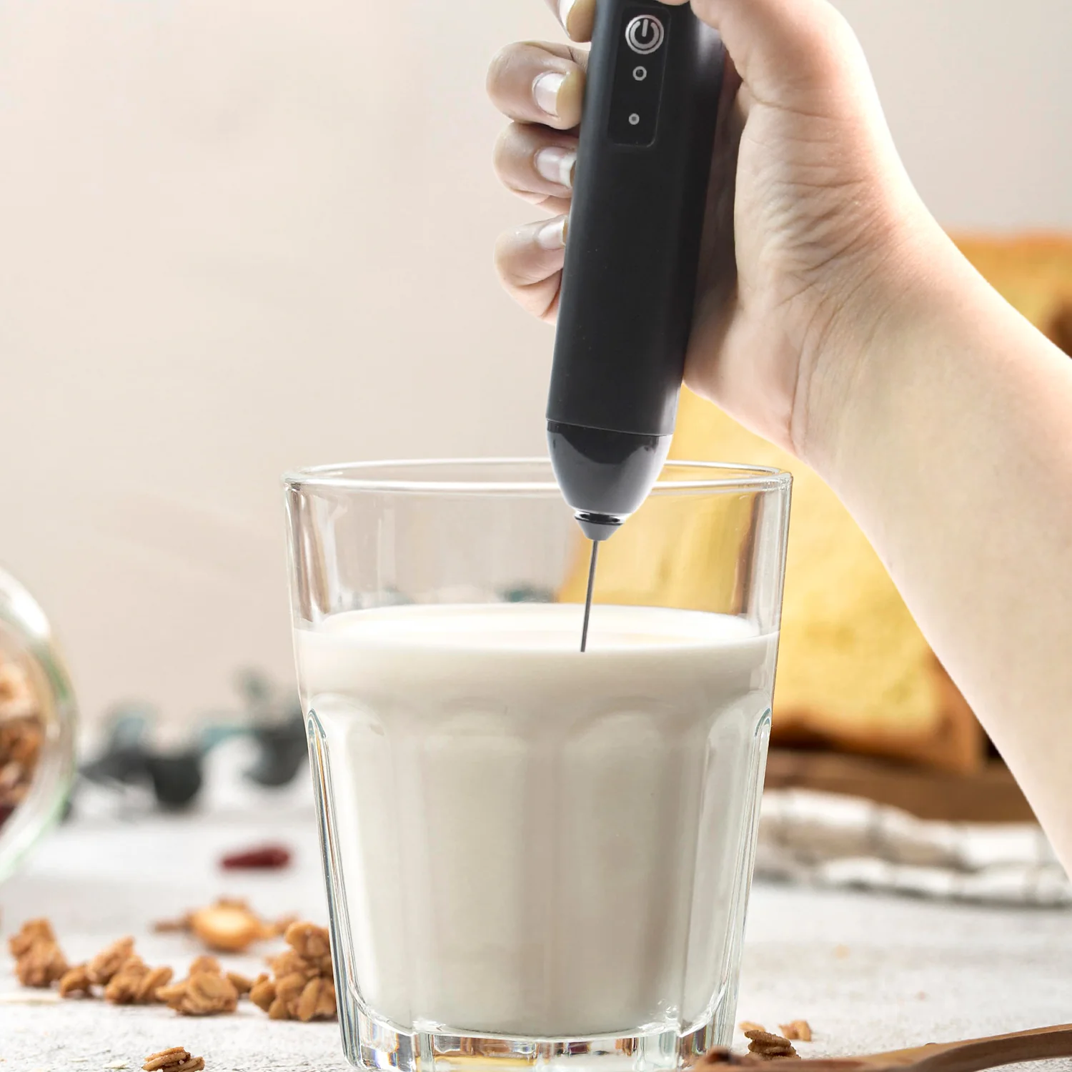 Electric Handheld Milk Frother – Portable Stainless Steel Whisk - Image 4