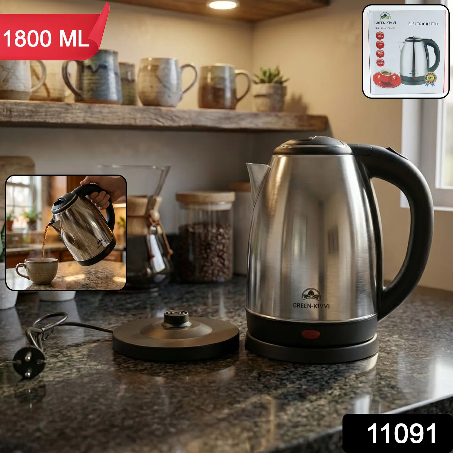 Electric Stainless Steel Kettle – Fast Boil with Auto Shut-Off - Image 2