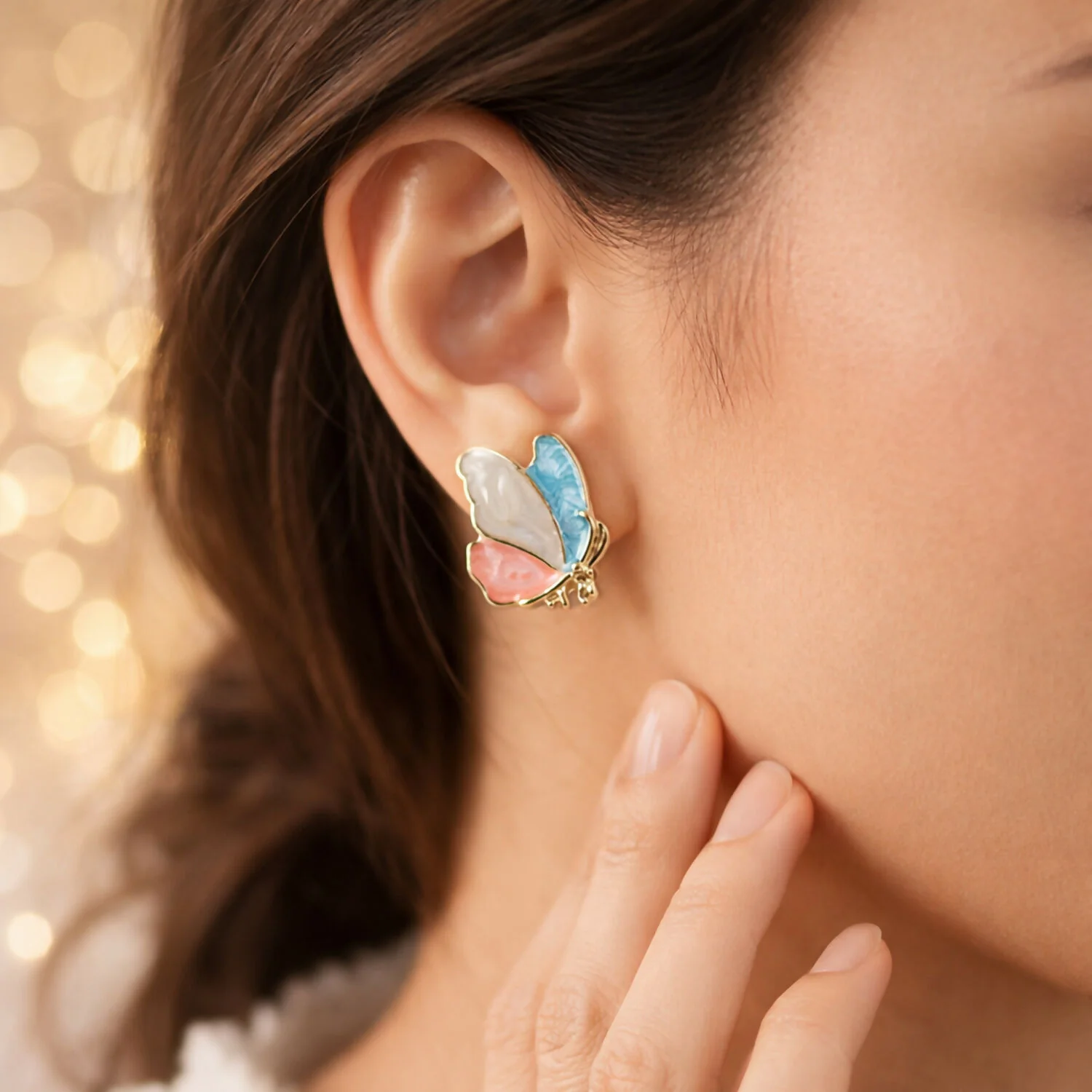 Elegant Butterfly Stud Earrings – Graceful Enamel Design for Women and Girls - Image 4