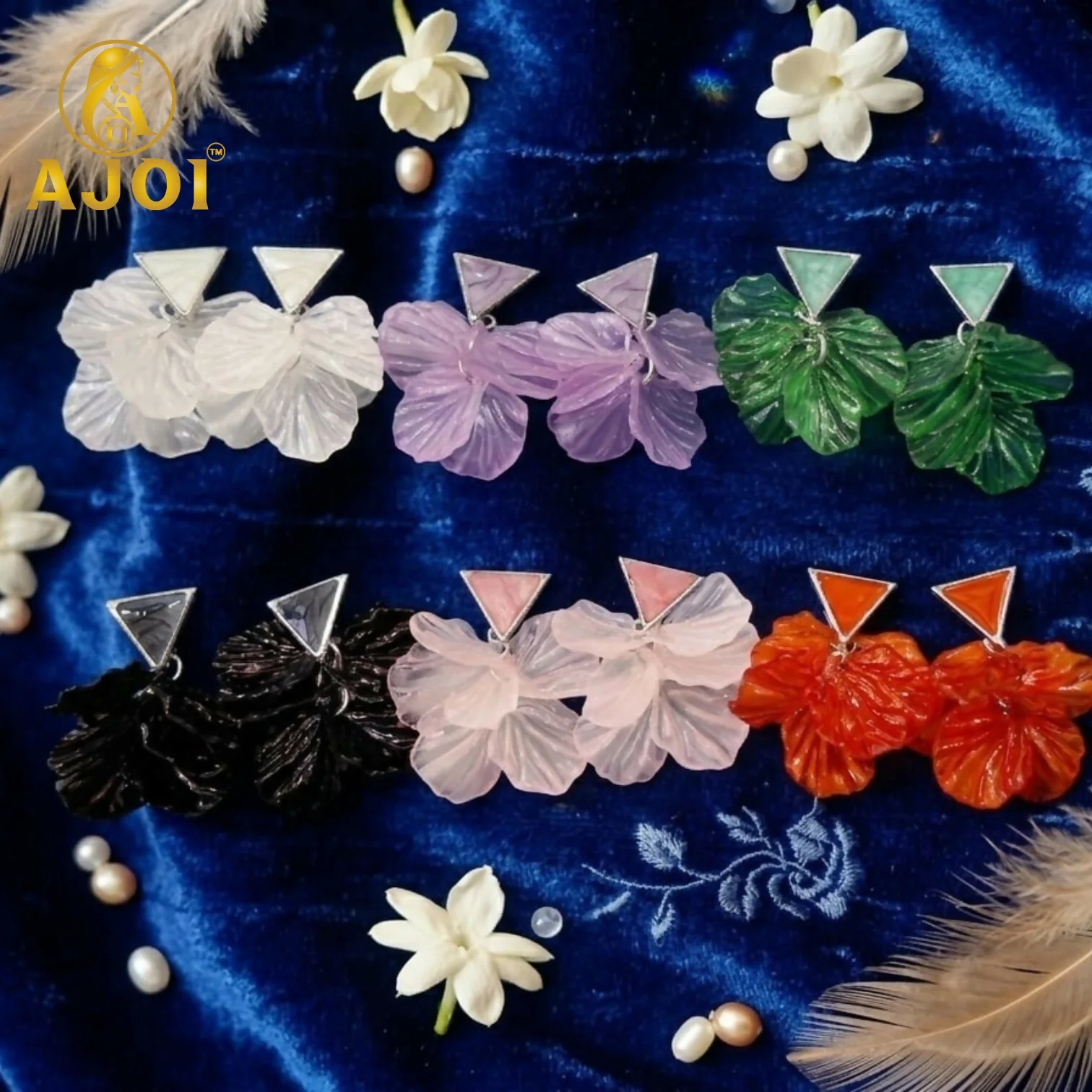 Floral Gemstone Drop Earrings – Elegant & Vibrant Colors for Any Occasion - Image 4