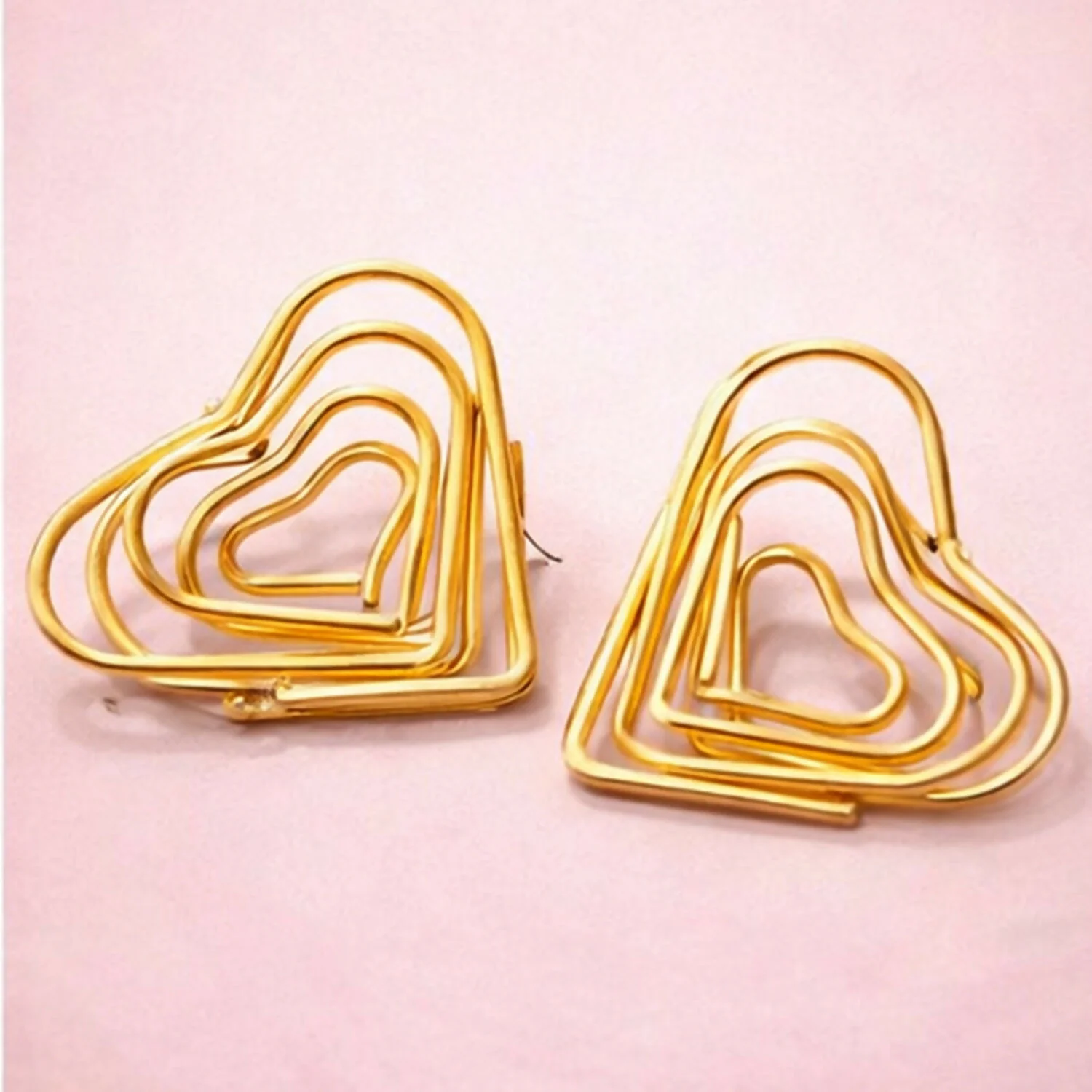 Gold Finish Heart Shape Bali Earrings – Lightweight & Elegant - Image 3