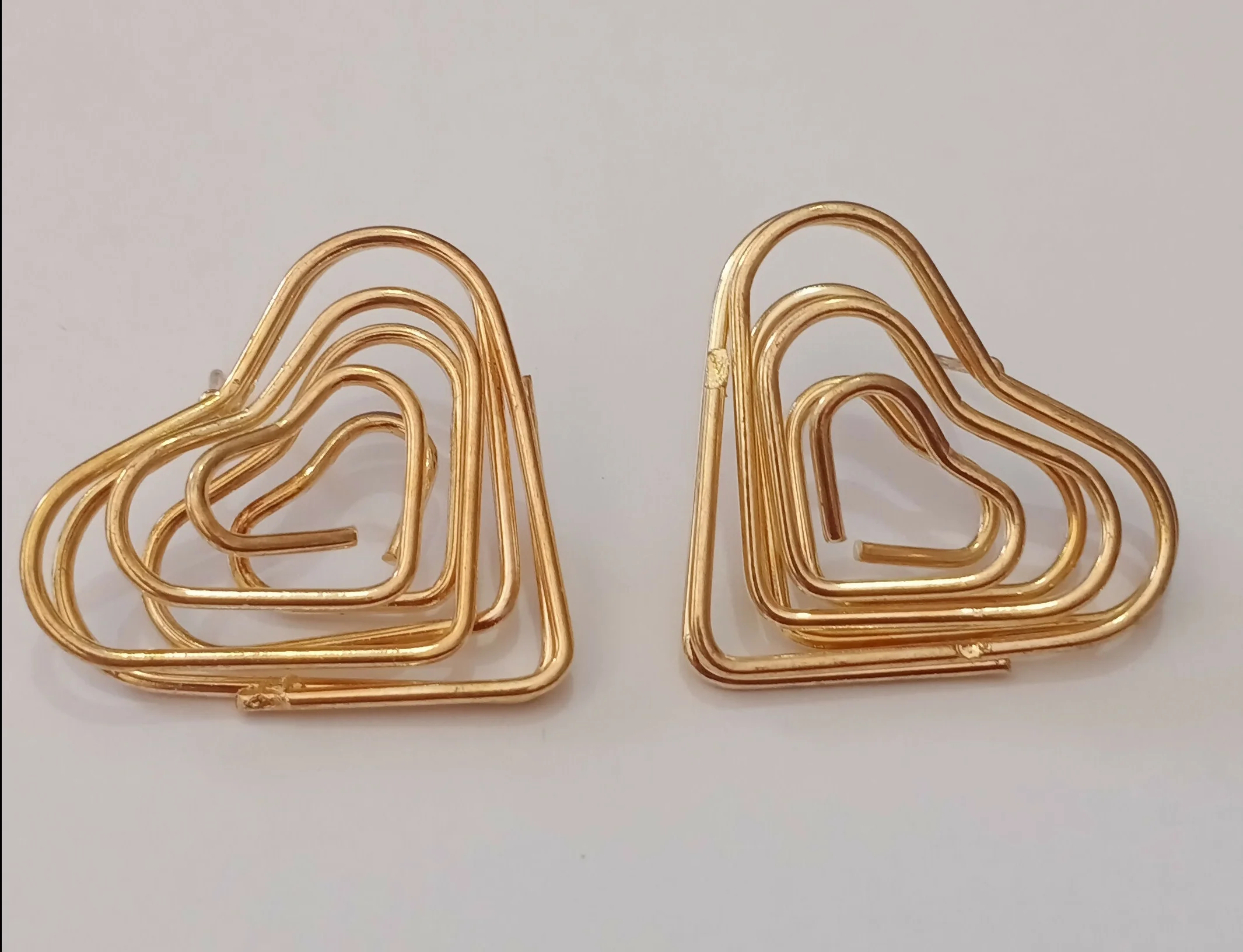 Gold Finish Heart Shape Bali Earrings – Lightweight & Elegant - Image 6