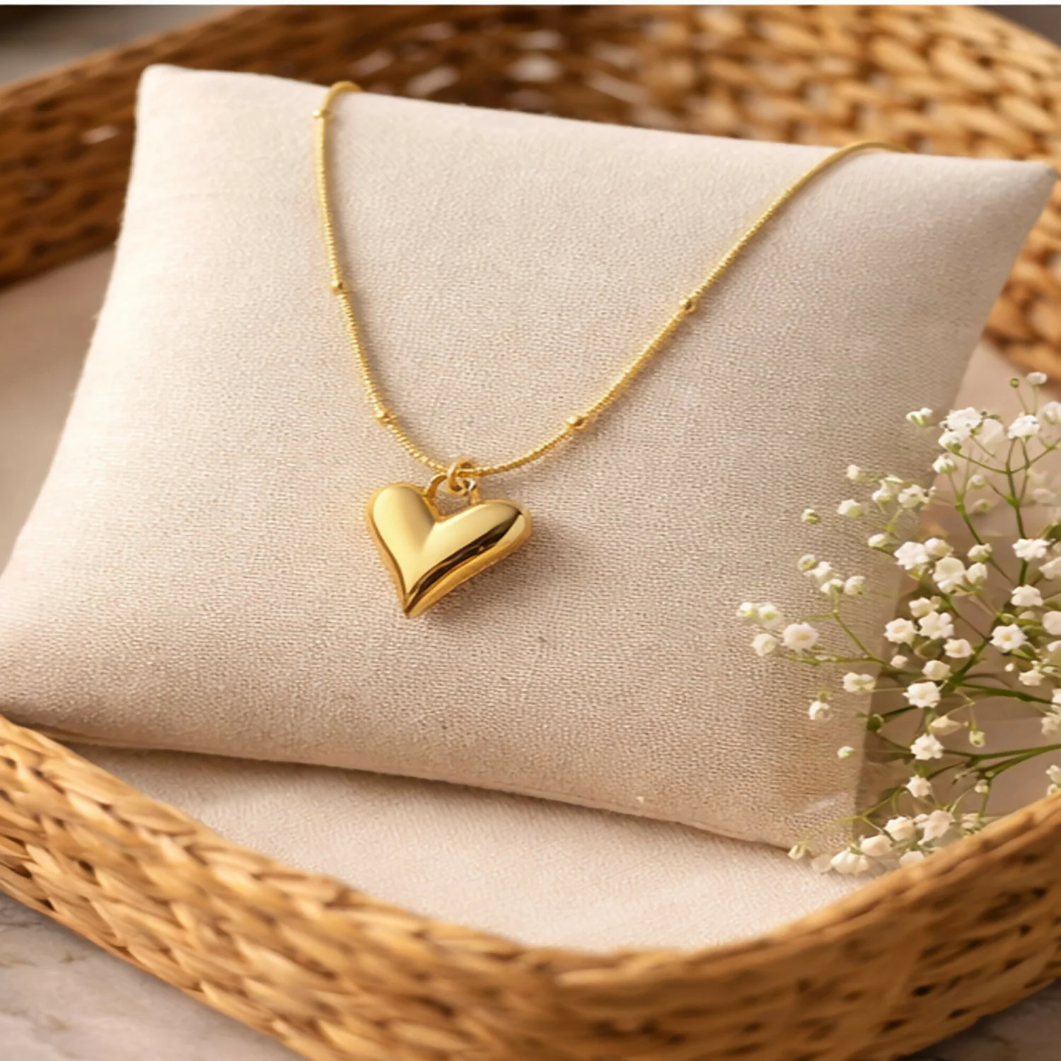 Gold Heart Pendant Necklace – Minimalist Love Charm for Women - Image 2