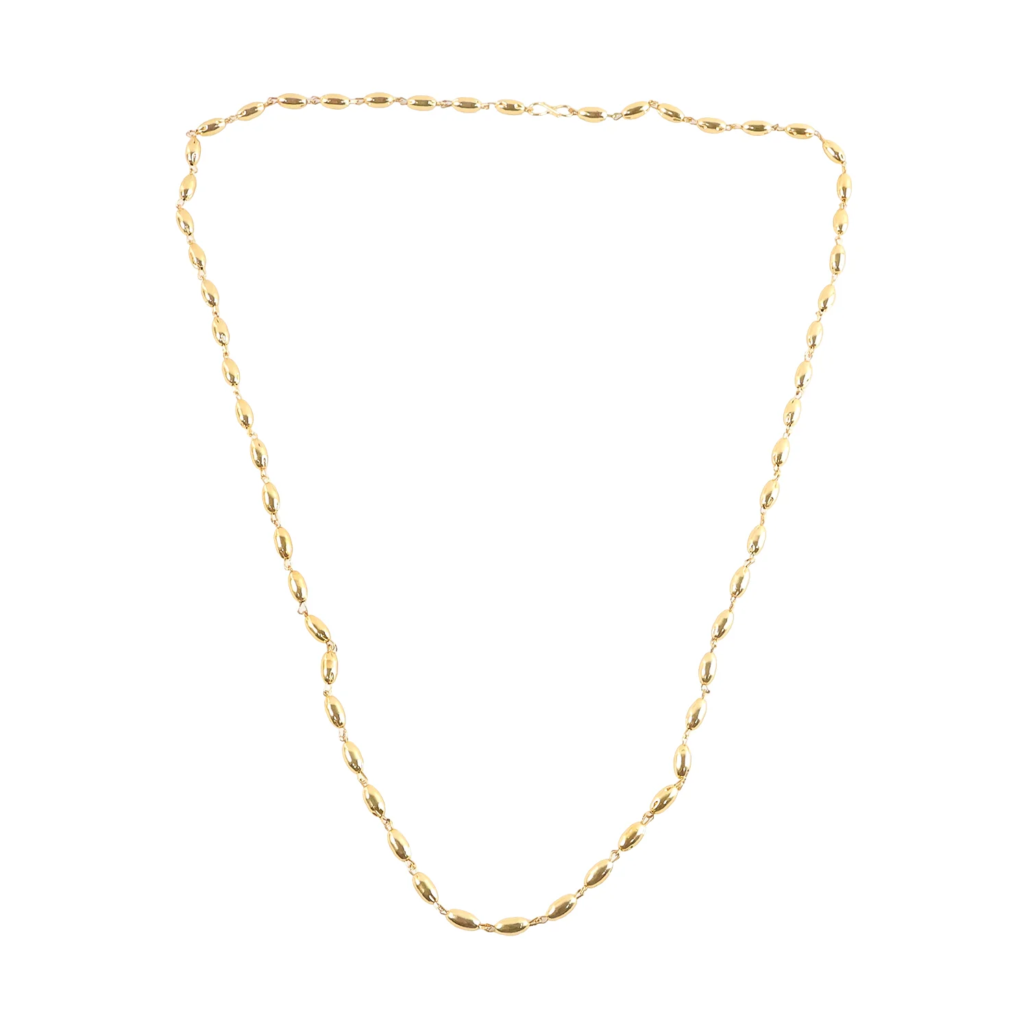 Gold Tone Oval Bead Necklace Chain – Elegant Minimal Style for Women - Image 5