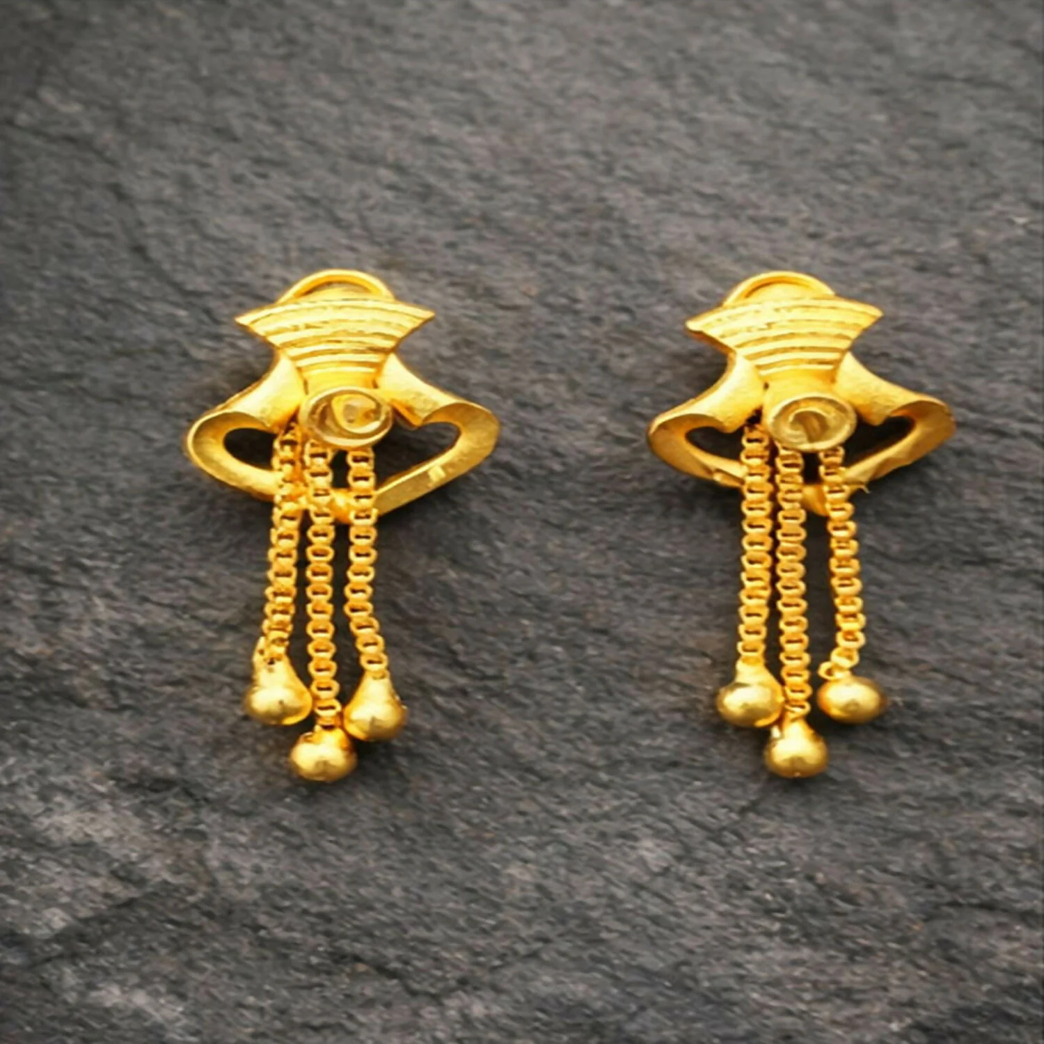 Golden Drop Earrings – Lightweight Elegant Party Wear for Women - Image 4
