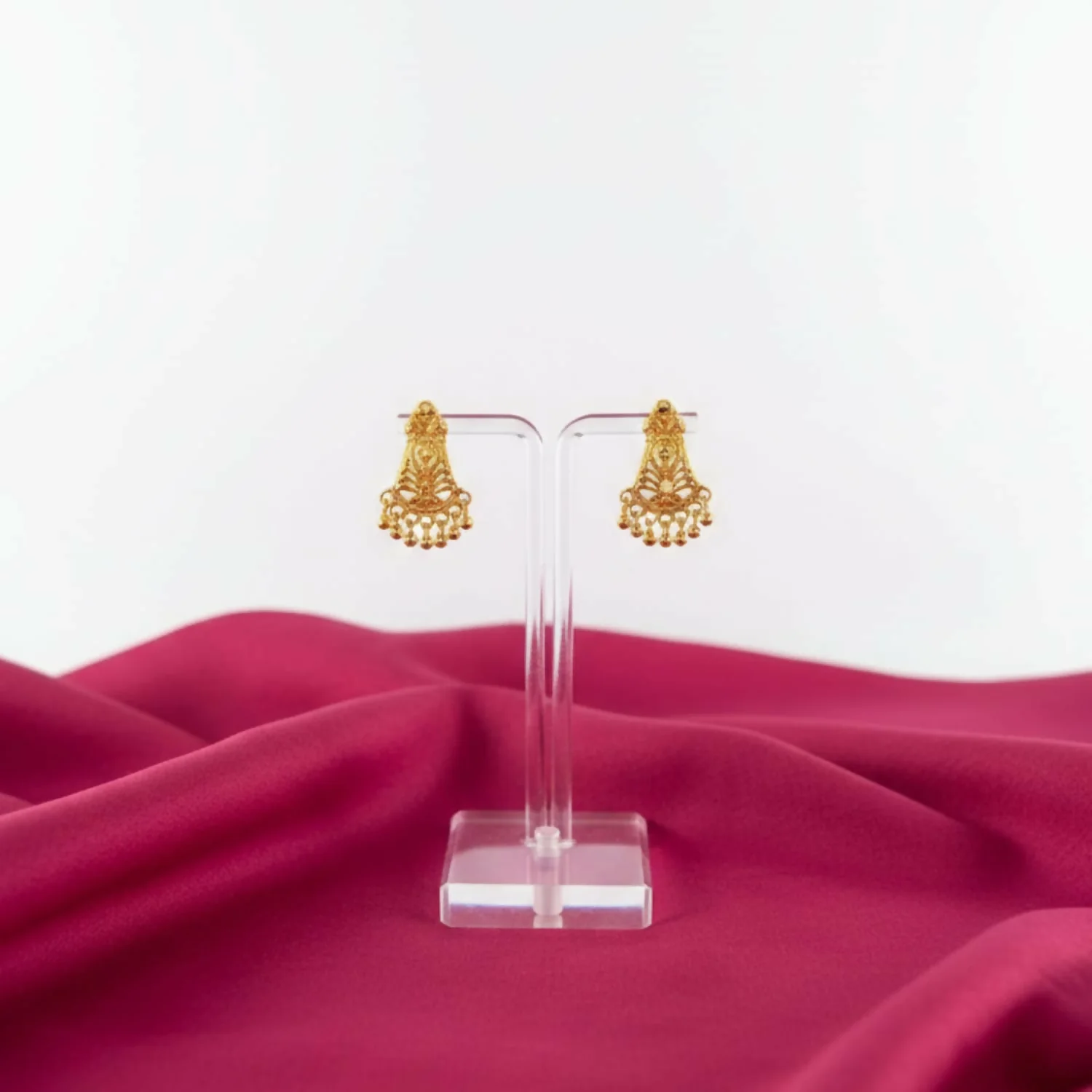 Golden Jhumka Earrings – Elegant Traditional Indian Jewellery - Image 3