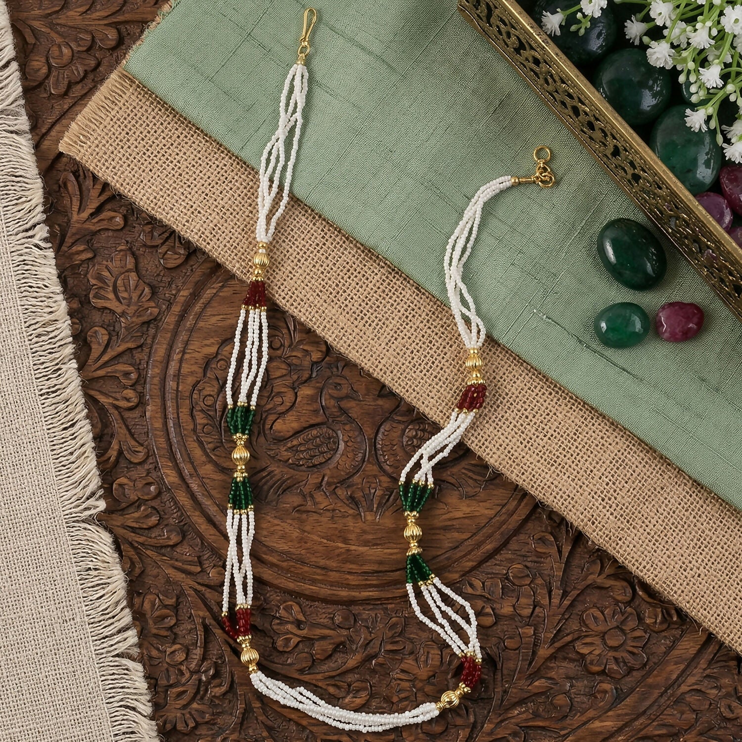 Beaded Mala Necklace – Elegant Traditional Style for Women - Image 3