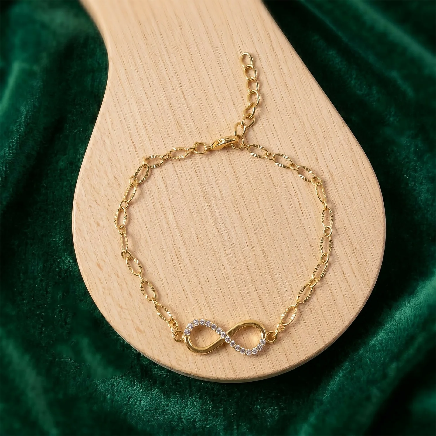 Gold Infinity Bracelet with Heart Charm – Elegant & Adjustable Fit - Image 2