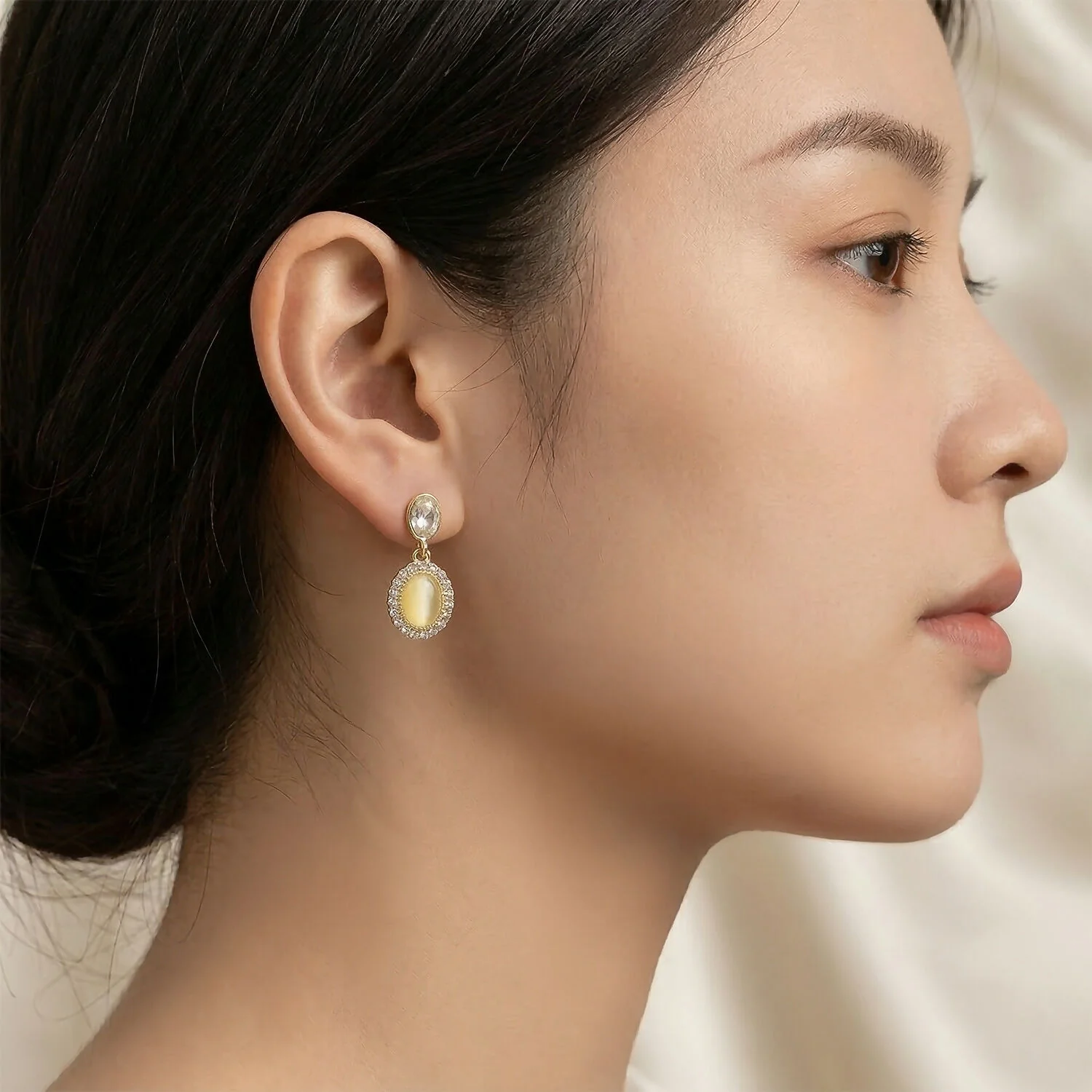 Elegant Oval Crystal Drop Earrings – Timeless Party Wear Accent - Image 3