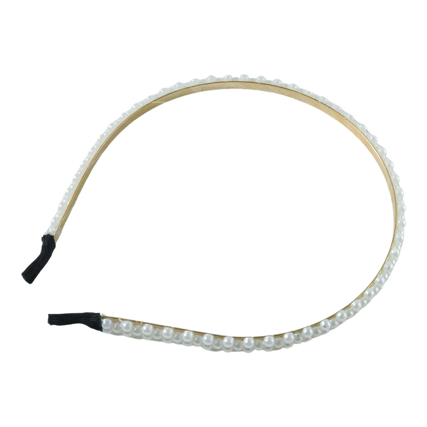 Pearl Beaded Hair Band – Elegant Slim Golden Metal Headband - Image 4