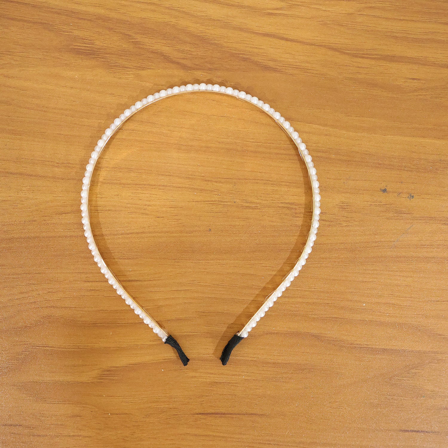 Pearl Beaded Hair Band – Elegant Slim Golden Metal Headband - Image 8