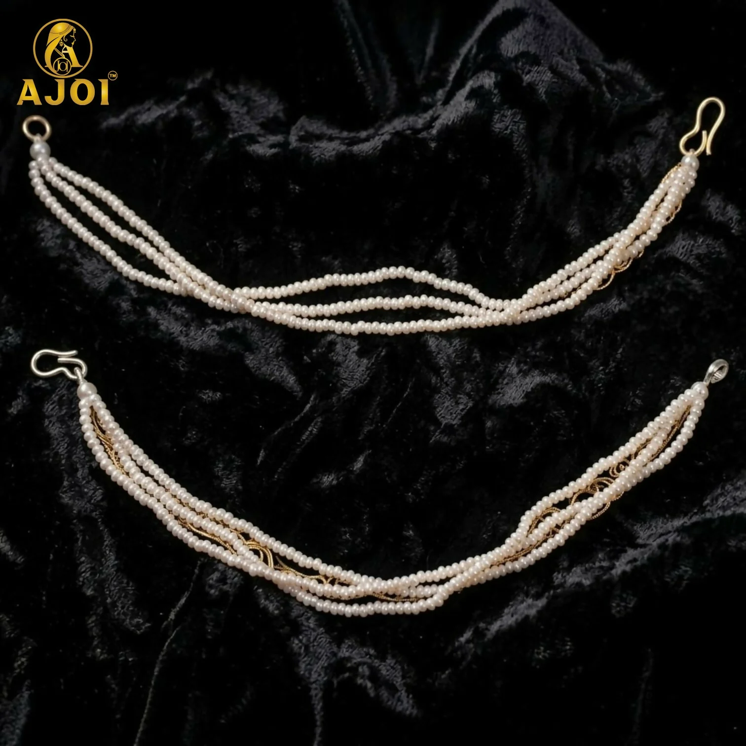 Pearl Chain Hoop Earrings – Elegant Multi-Layer Design for Women - Image 3