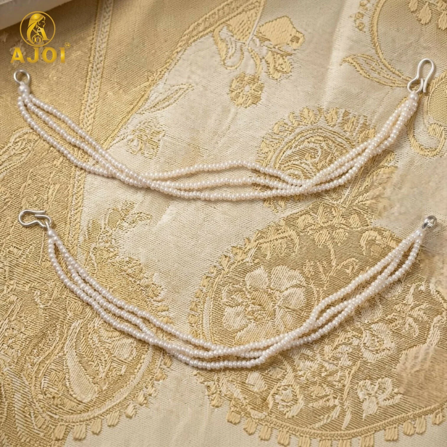 Pearl Chain Hoop Earrings – Elegant Multi-Layer Design for Women - Image 4