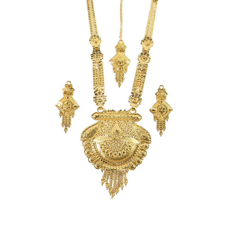 Gold-Plated Long Necklace Set – Elegant Bridal Festive Jewellery - Image 5