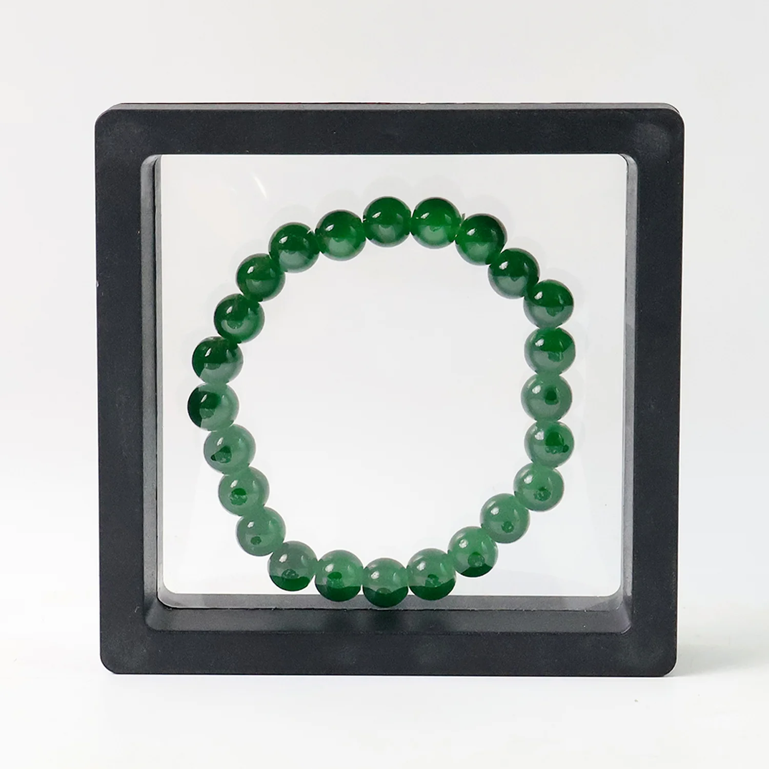 Green Bead Bracelet – Elegant Unisex Stretch Fit with Display Box - Image 3