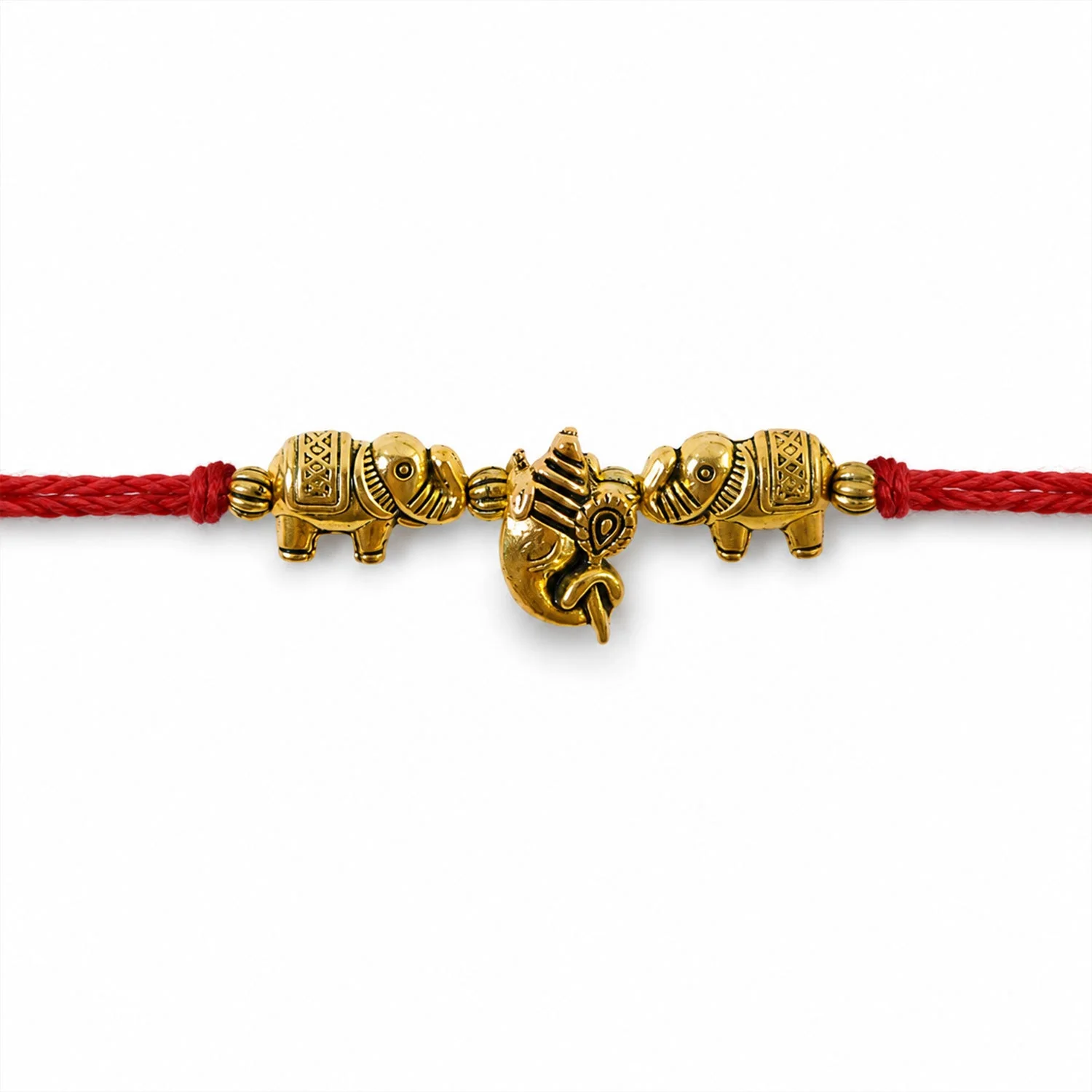 Om Ganesha Rakhi for Brother – Elephant Design Thread Rakhi - Image 5